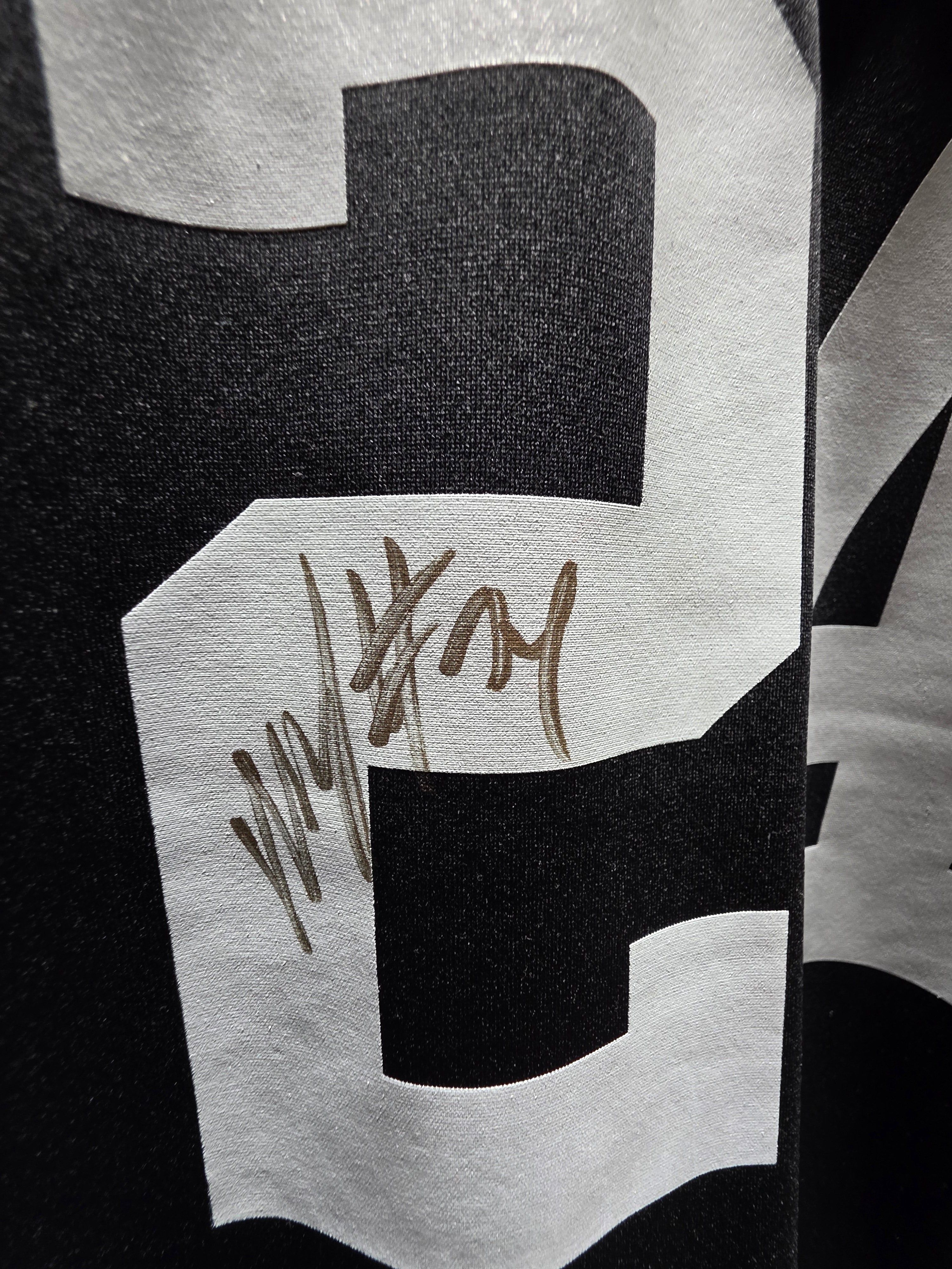 Marshawn Lynch Autographed Signed Las Vegas Raiders Youth Large Football Jersey On Field