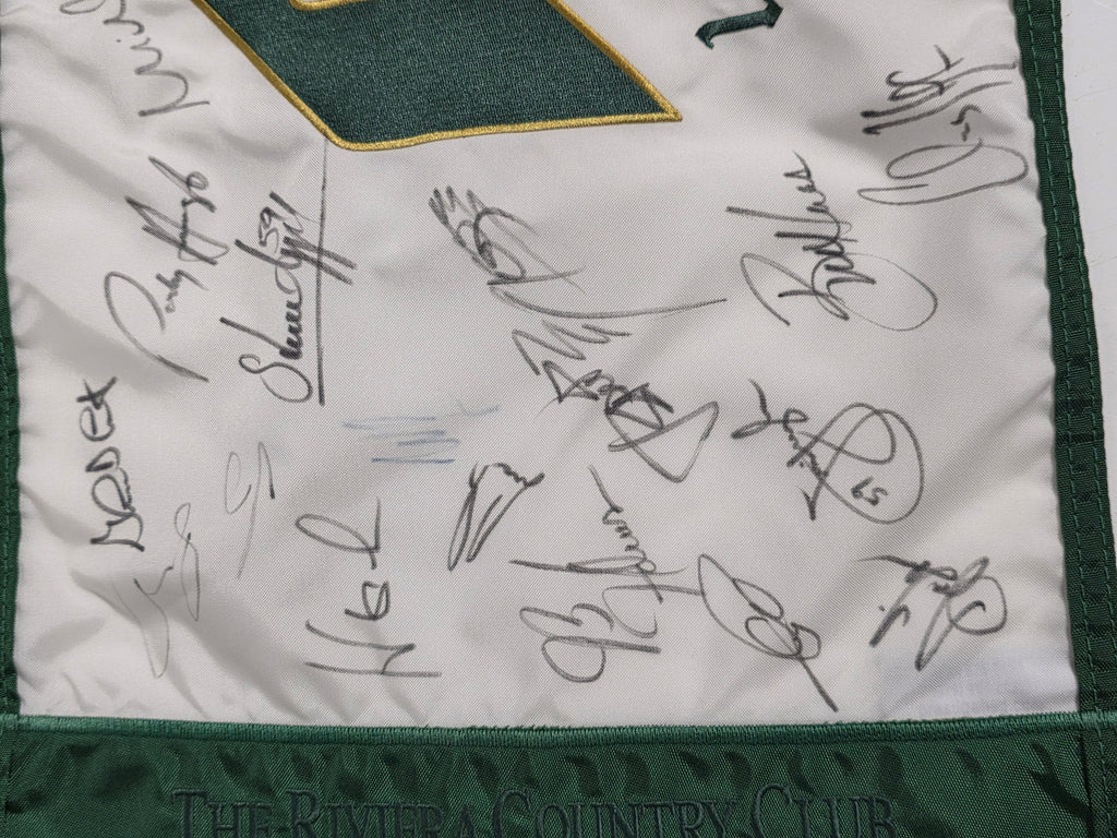 Jordan Spieth Dustin Johnson Jim Furyk Mike Weir Multi Signed PGA Tour Golf Flag Autograph