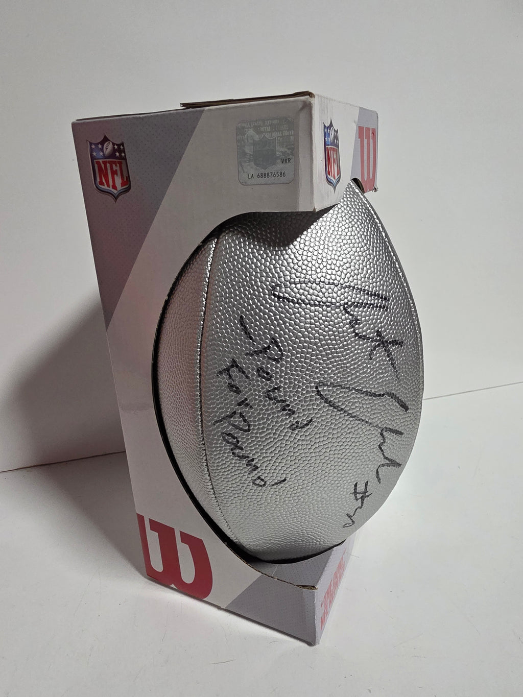 Wilson NFL The Duke Silver Football Signed Austin Ekeler Autograph Chargers Collectible