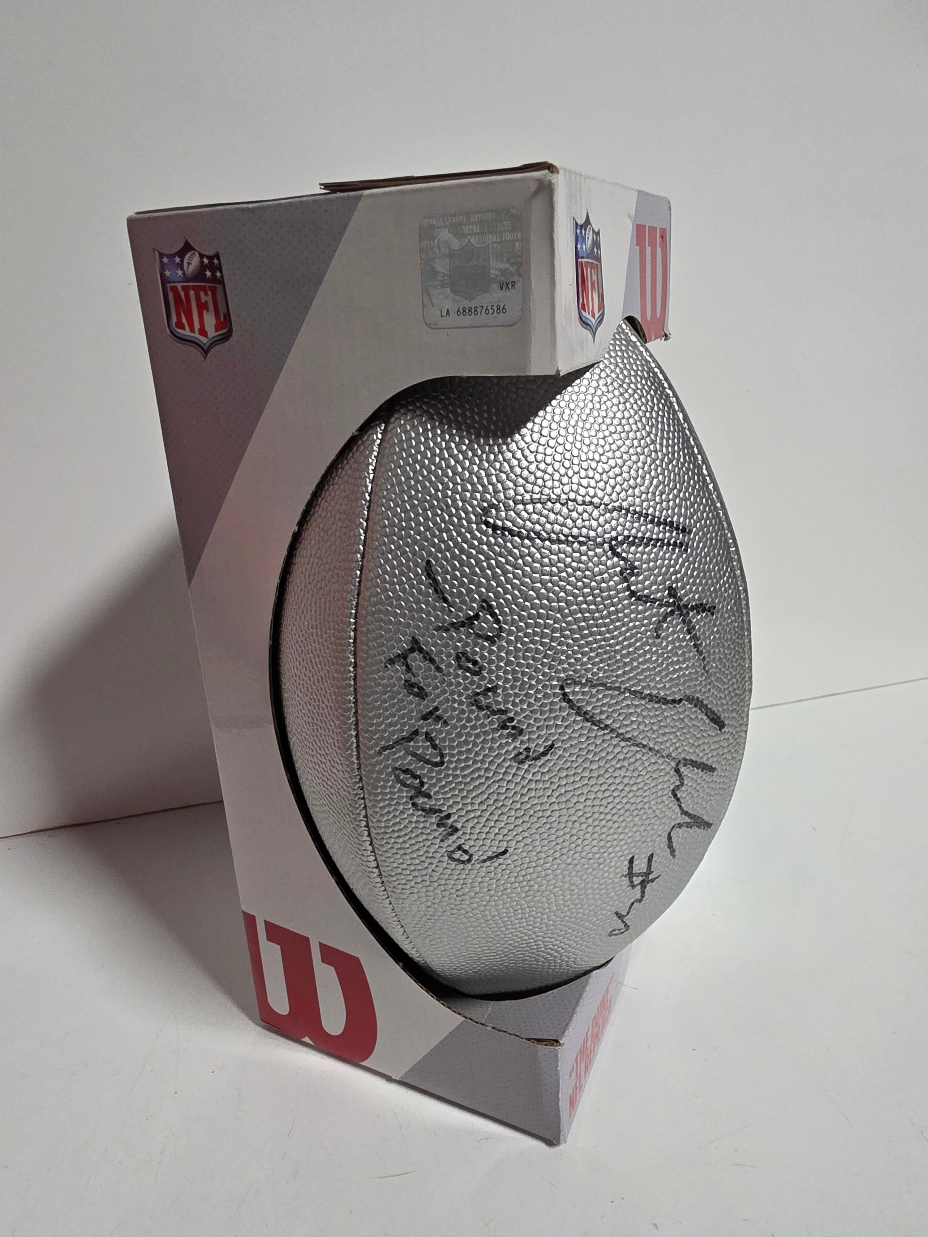 Wilson NFL The Duke Silver Football Signed Austin Ekeler Autograph Chargers Collectible