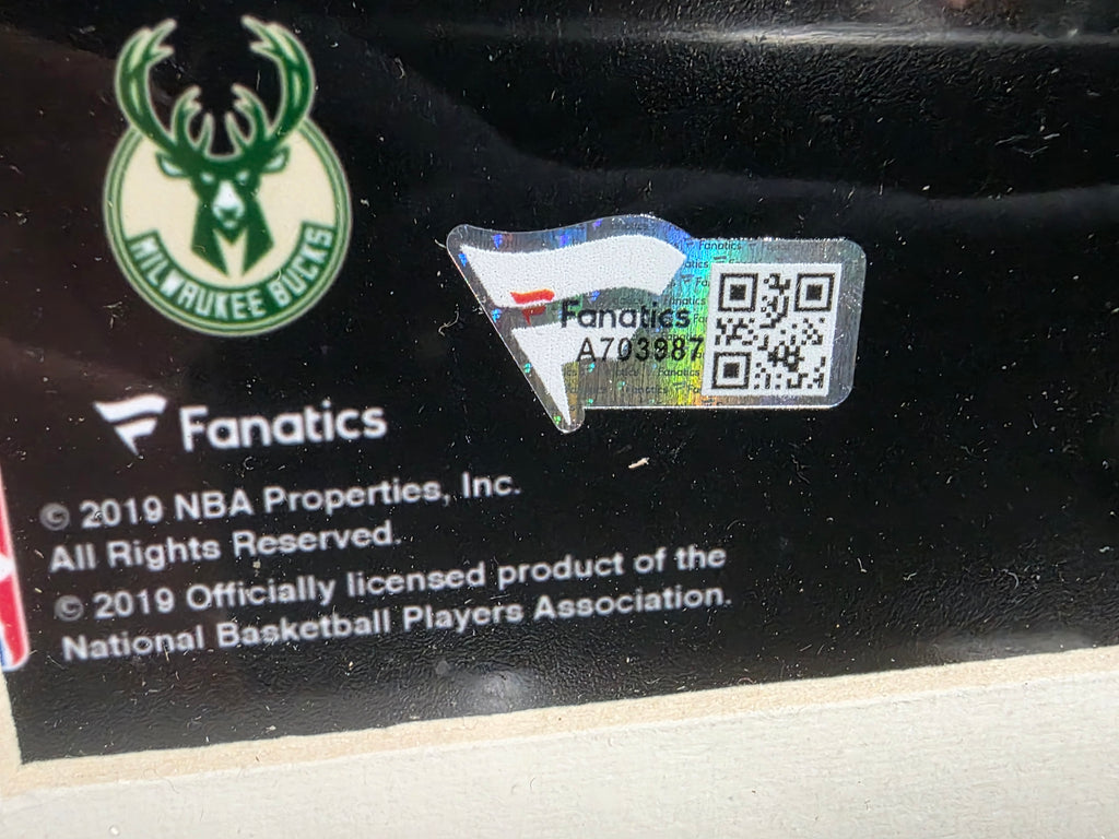 Giannis Antetokounmpo Signed Milwaukee Bucks Framed NBA Action Photo Autograph