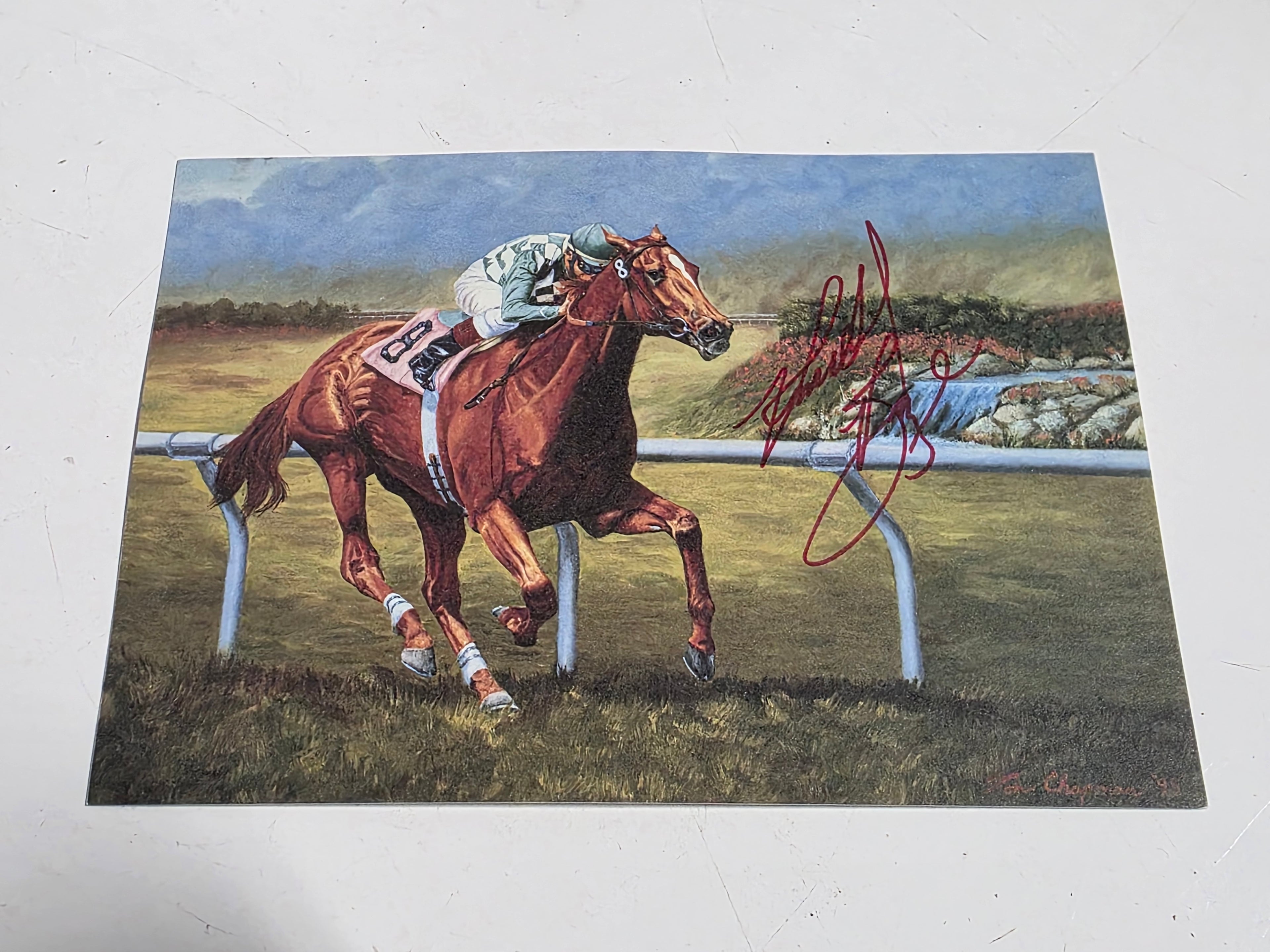 Soviet Problem Horse Racing Art Print Signed Jockey Autograph Tom Chapman Artwork