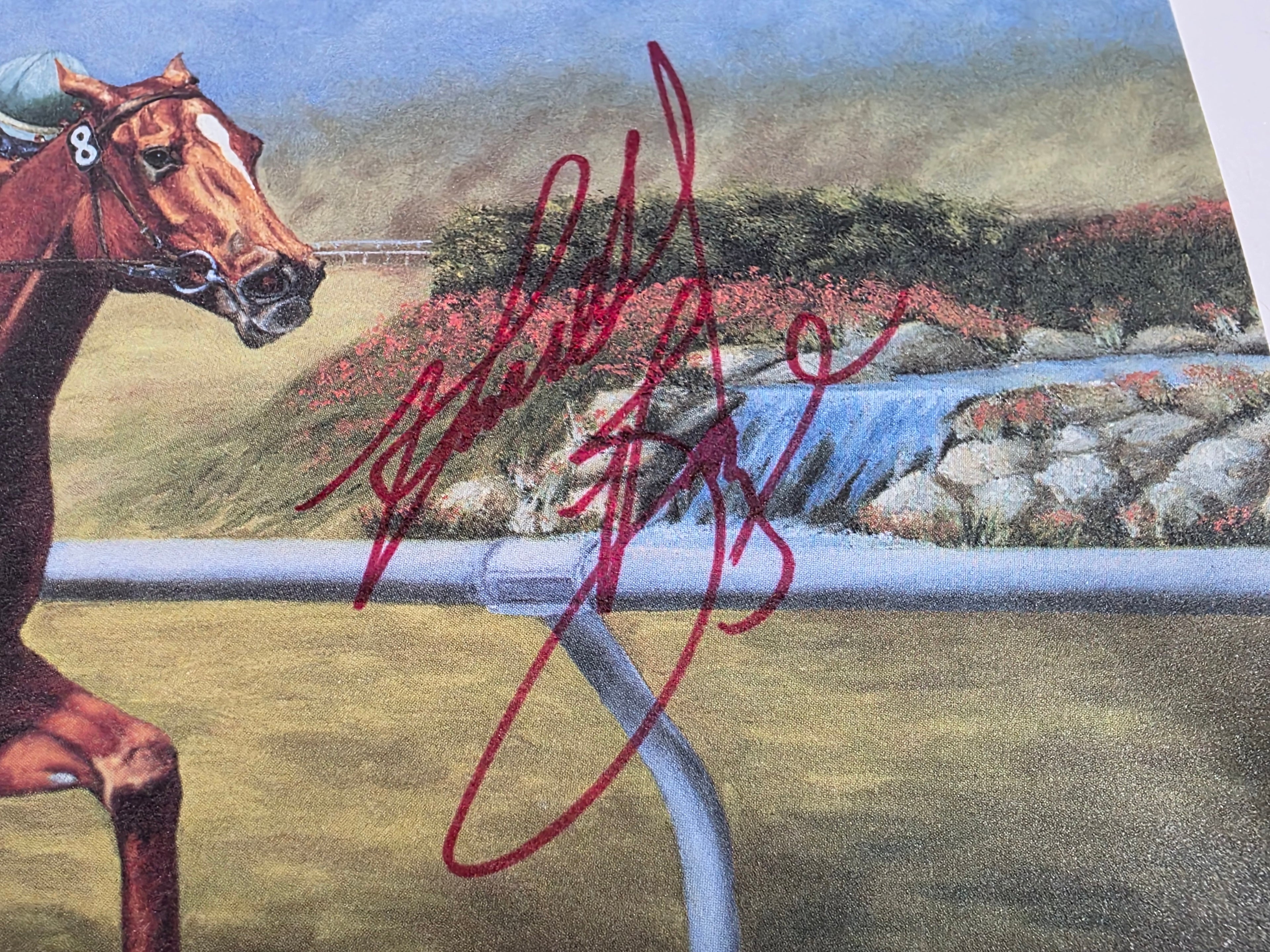 Soviet Problem Horse Racing Art Print Signed Jockey Autograph Tom Chapman Artwork