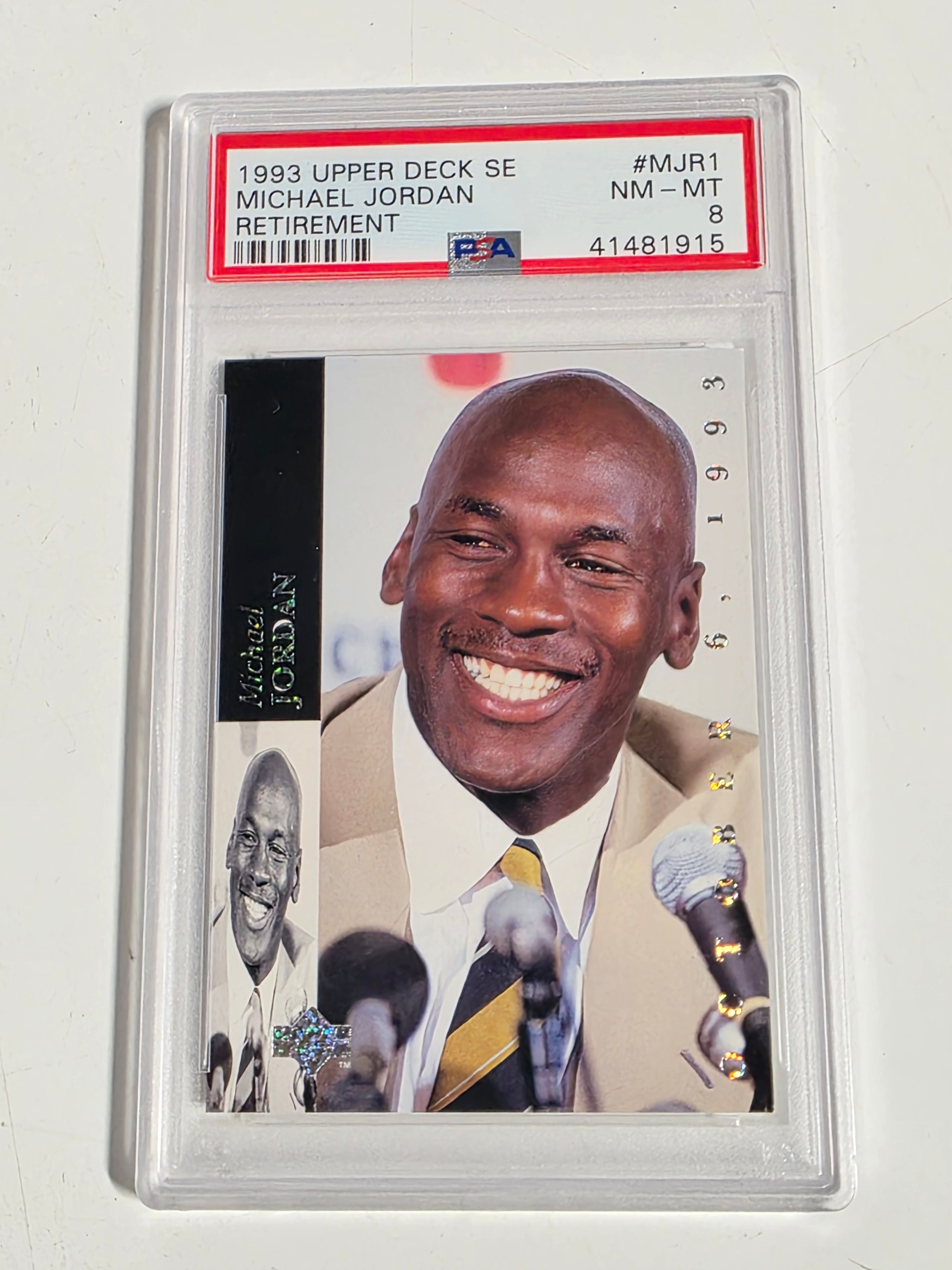 1993 Upper Deck SE Michael Jordan Retirement PSA 8 Graded Basketball Card