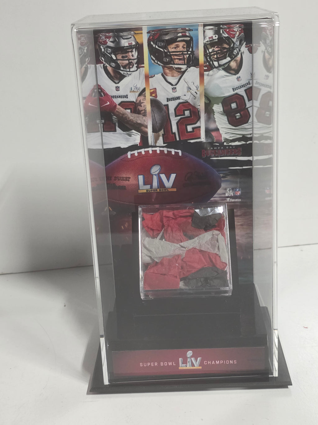 Tampa Bay Buccaneers Authentic Super Bowl LV Game Used Confetti & Display Case
