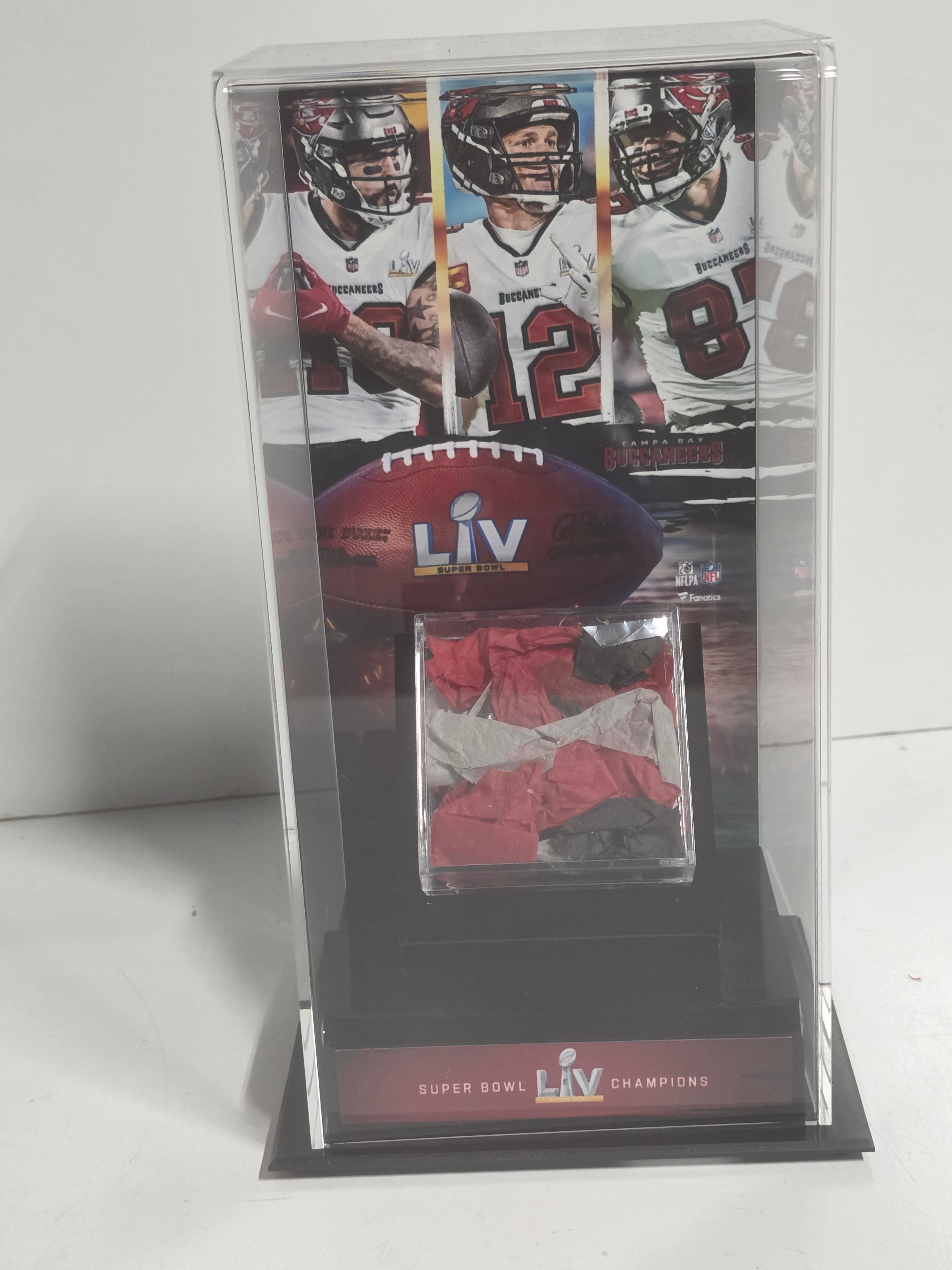 Tampa Bay Buccaneers Authentic Super Bowl LV Game Used Confetti & Display Case