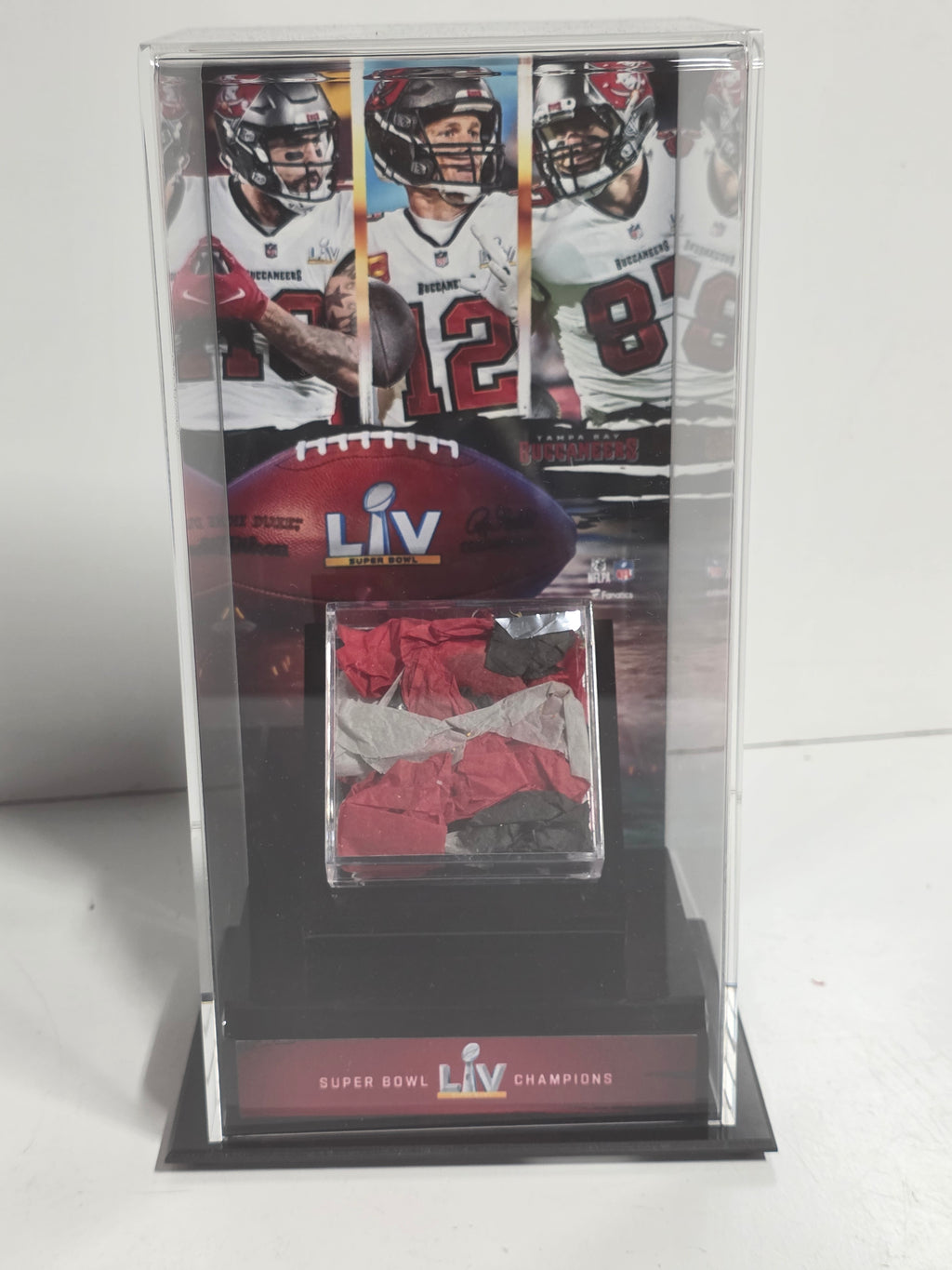 Tampa Bay Buccaneers Authentic Super Bowl LV Game Used Confetti & Display Case