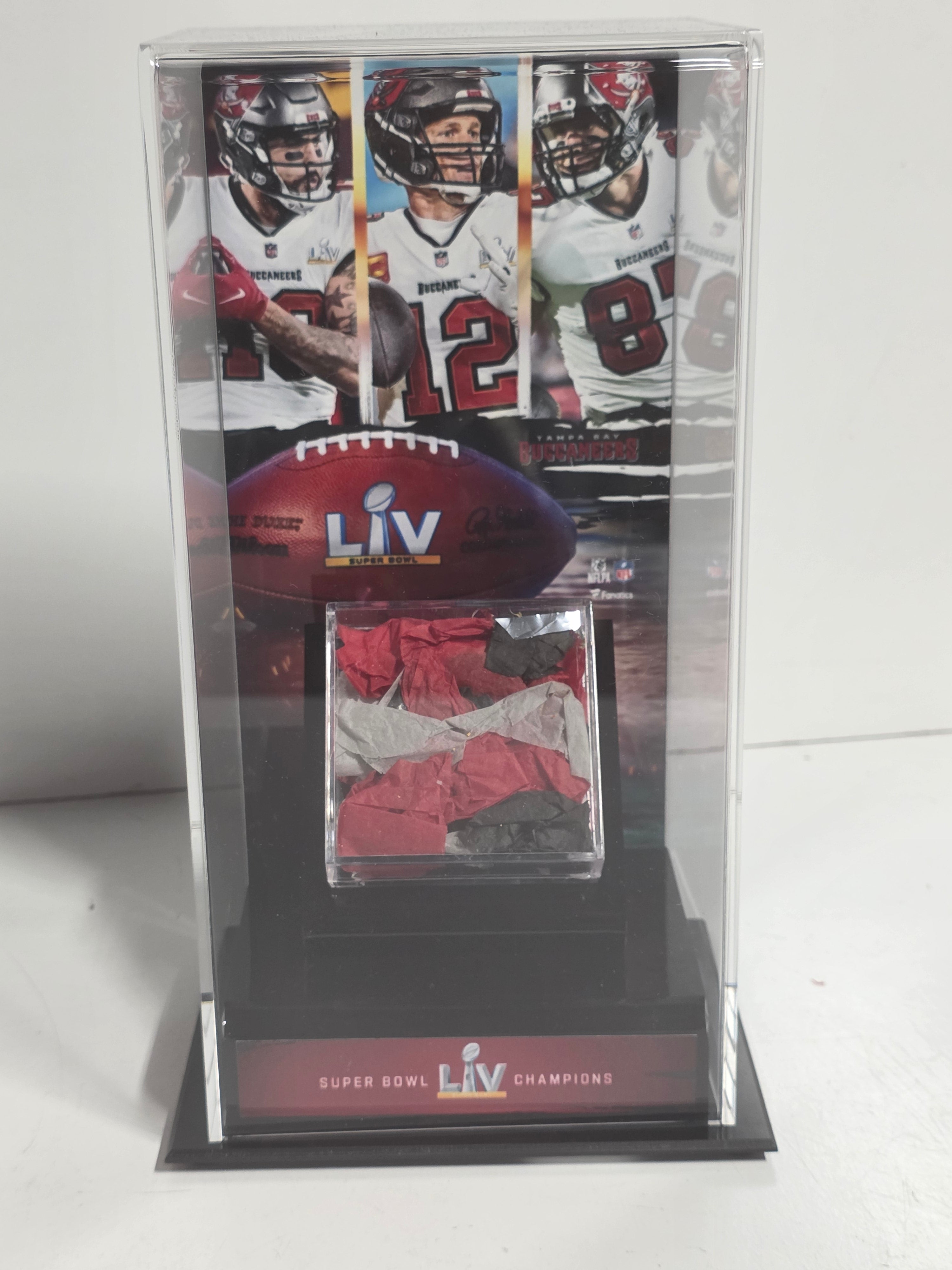 Tampa Bay Buccaneers Authentic Super Bowl LV Game Used Confetti & Display Case