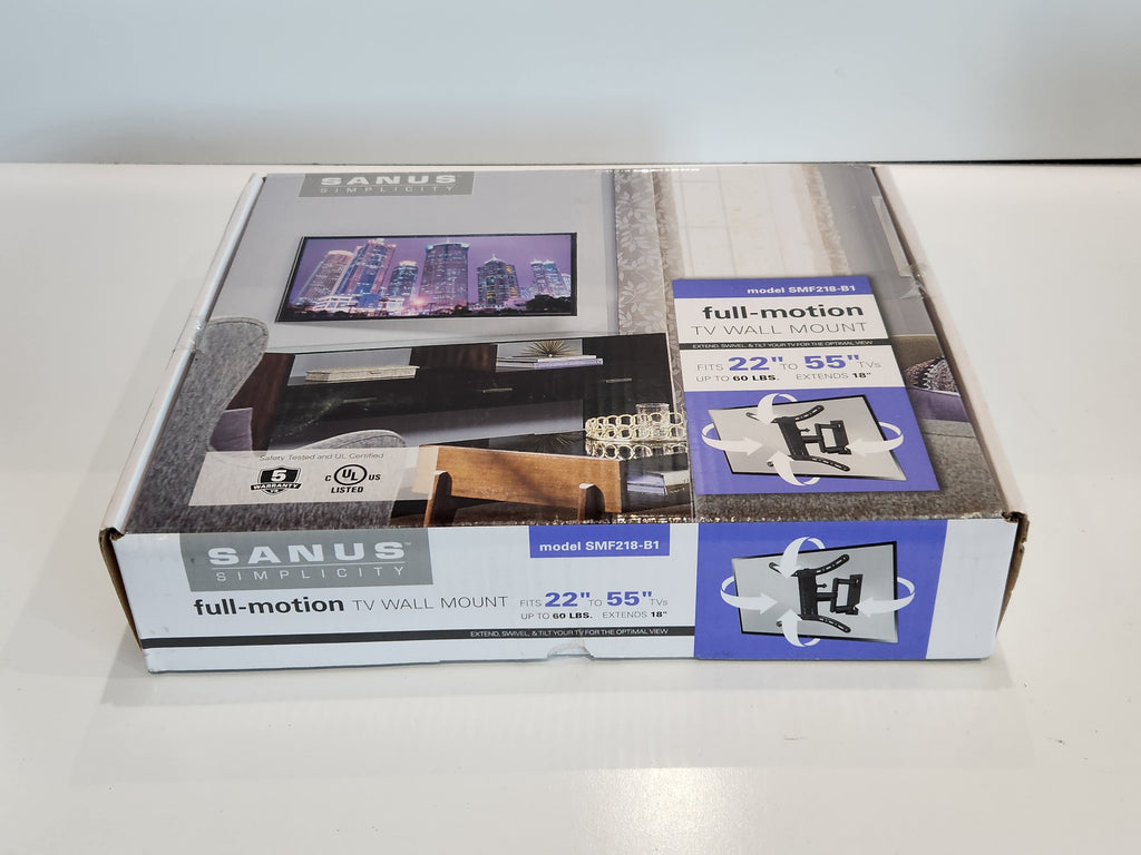 Sanus Simplicity Full Motion TV Wall Mount SMF218-B1 22-55 Inch Adjustable