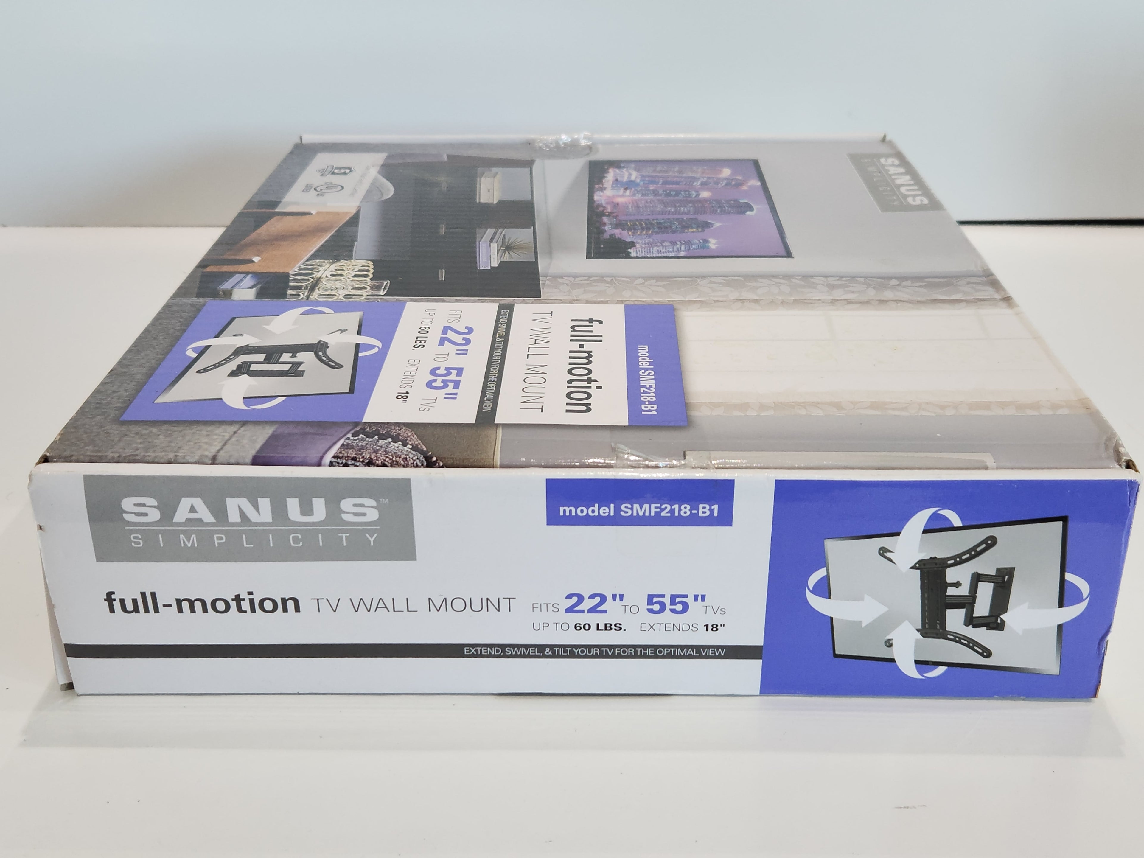 Sanus Simplicity Full Motion TV Wall Mount SMF218-B1 22-55 Inch Adjustable