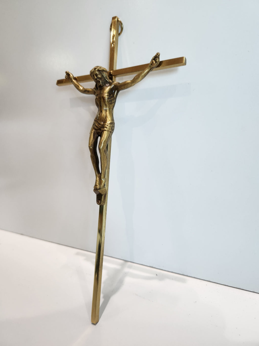 Title Vintage INRI Brass Crucifix Wall Cross Jesus Christ Religious Wall Hanging