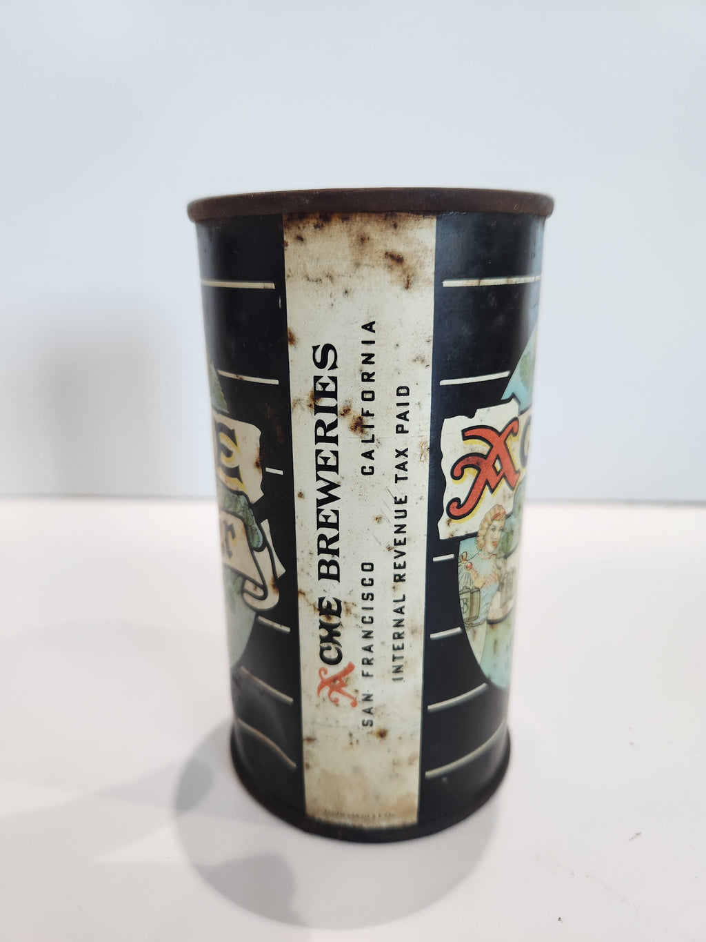 Title Vintage Acme Beer Cone Top Bank San Francisco Acme Breweries Advertising Can