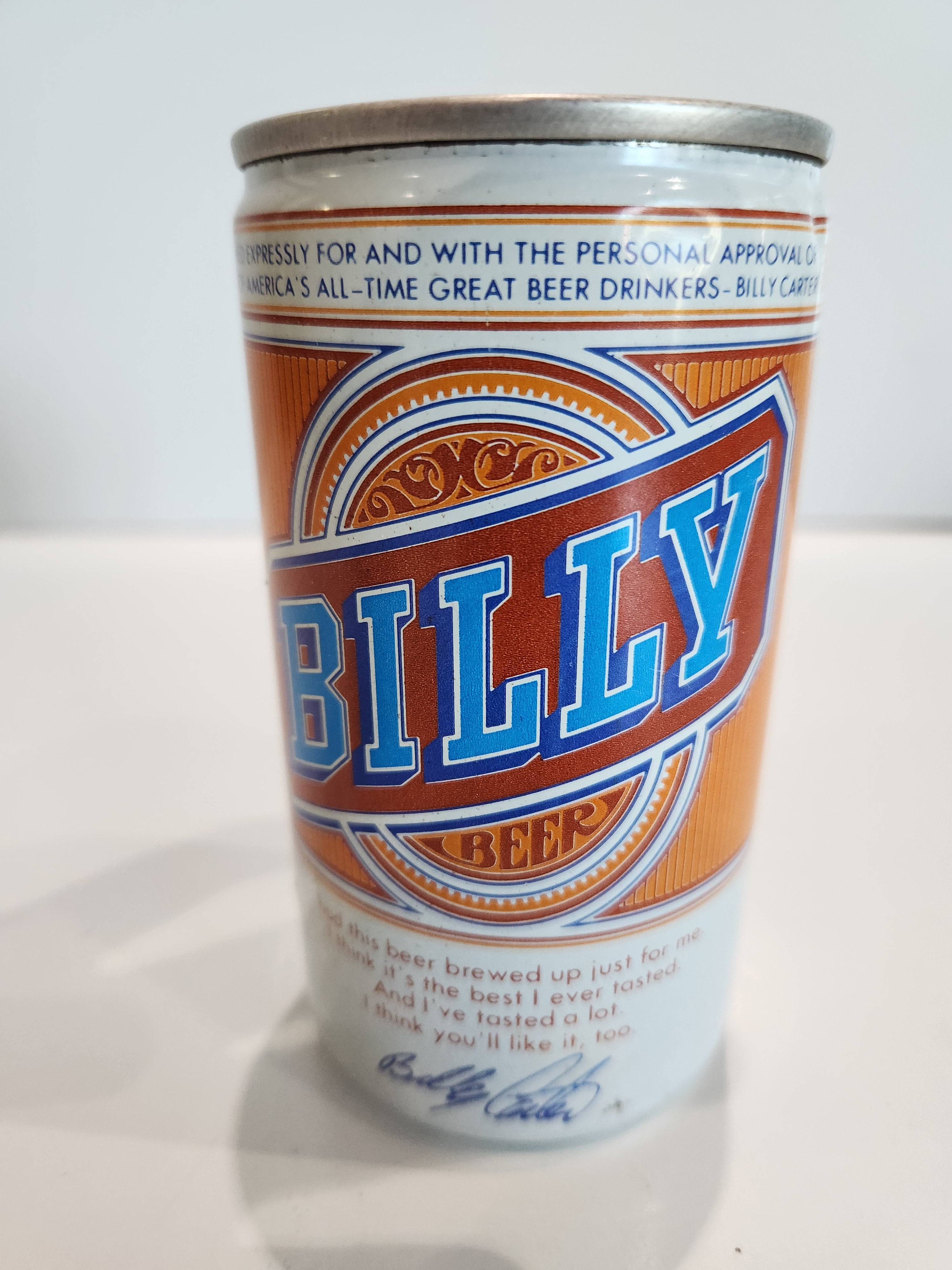 Vintage Billy Beer Pull Tab Can Falls City Brewing Louisville KY Jimmy Carter
