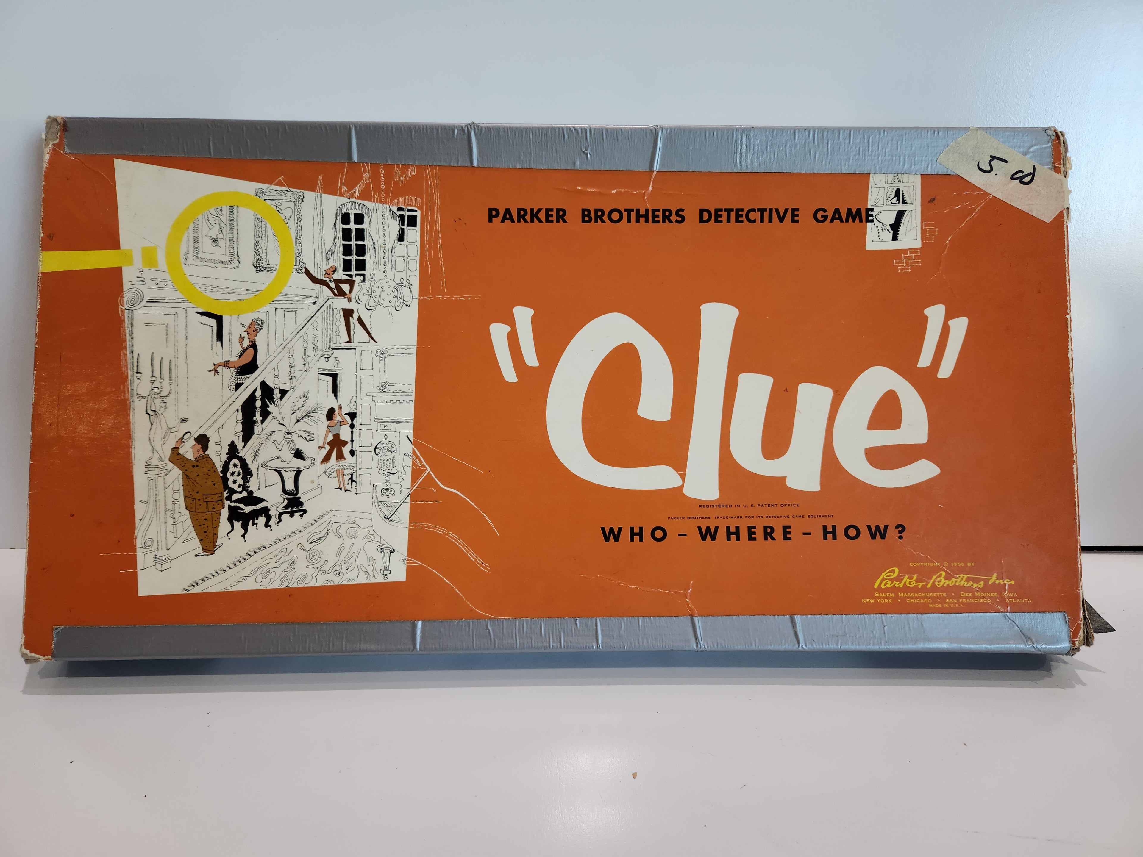 Vintage Parker Brothers Clue Board Game 1956 Detective Game Complete