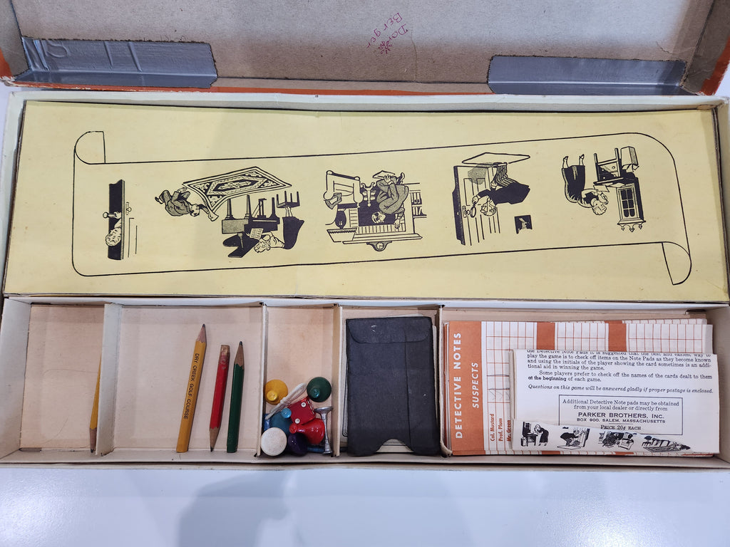 Vintage Parker Brothers Clue Board Game 1956 Detective Game Complete