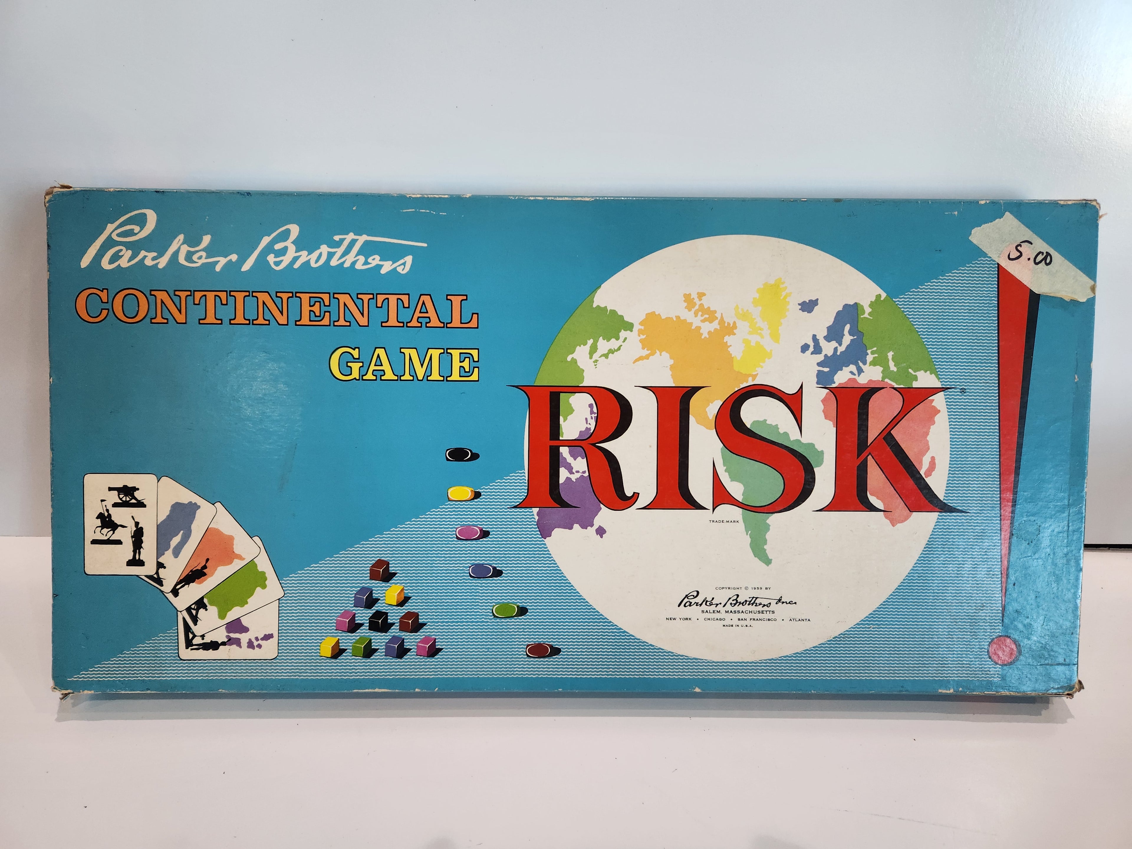 Vintage Parker Brothers Risk Continental Game Board Game 1959 Complete