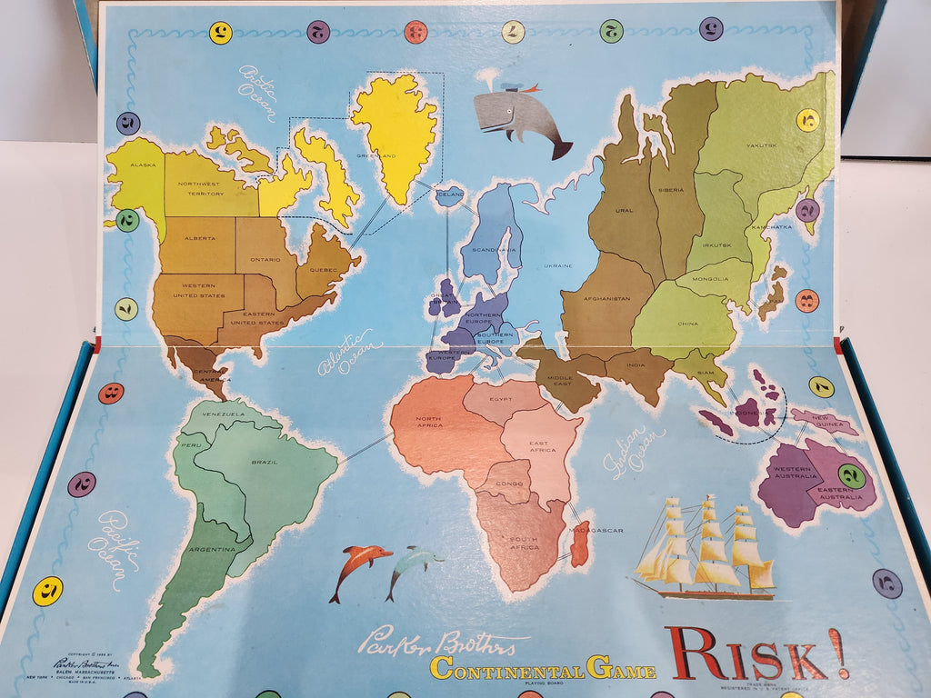 Vintage Parker Brothers Risk Continental Game Board Game 1959 Complete