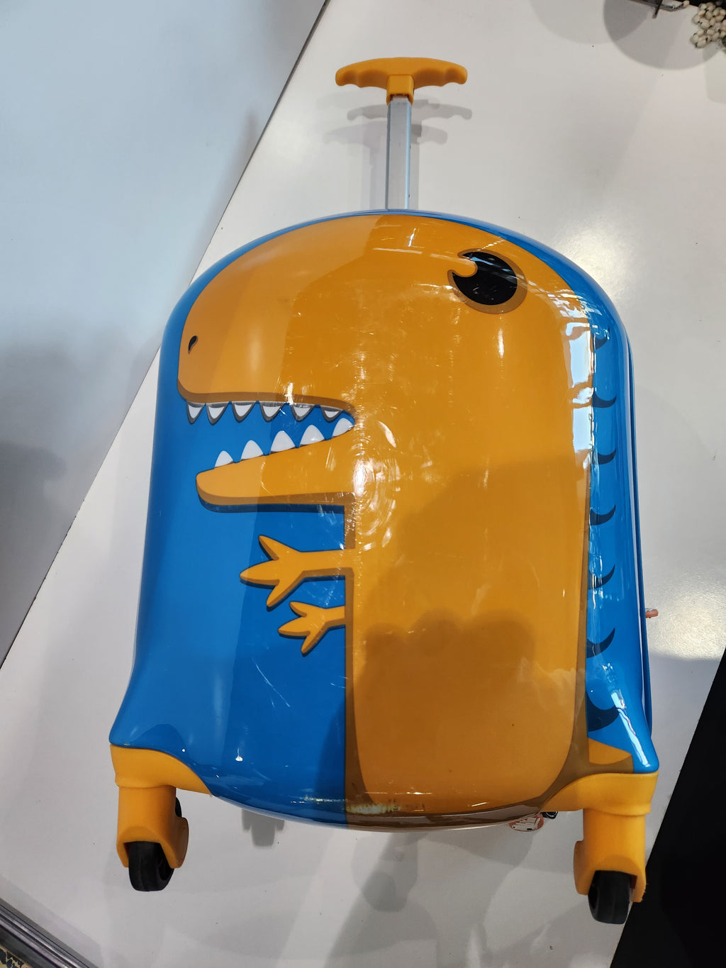 Rockland My First Luggage Kids Dinosaur T-Rex Rolling Carry On Suitcase Blue