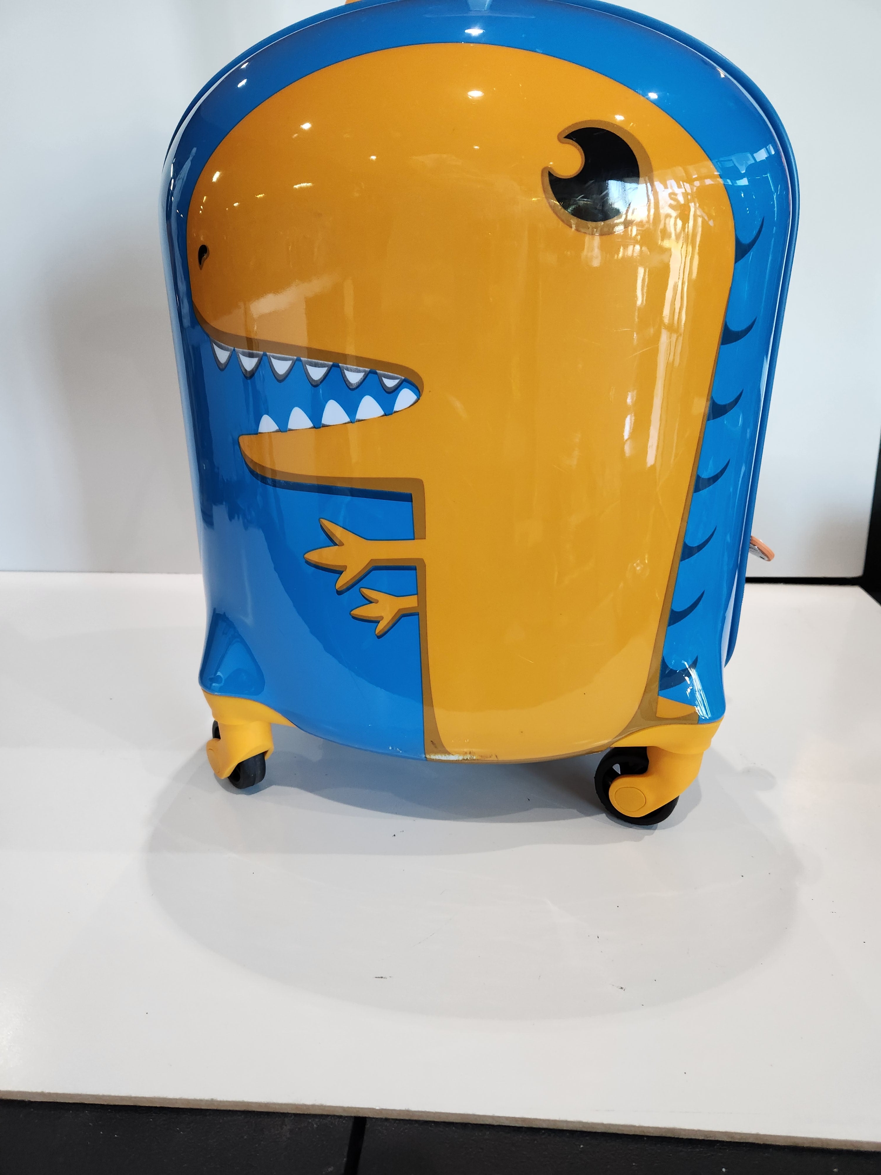 Rockland My First Luggage Kids Dinosaur T-Rex Rolling Carry On Suitcase Blue