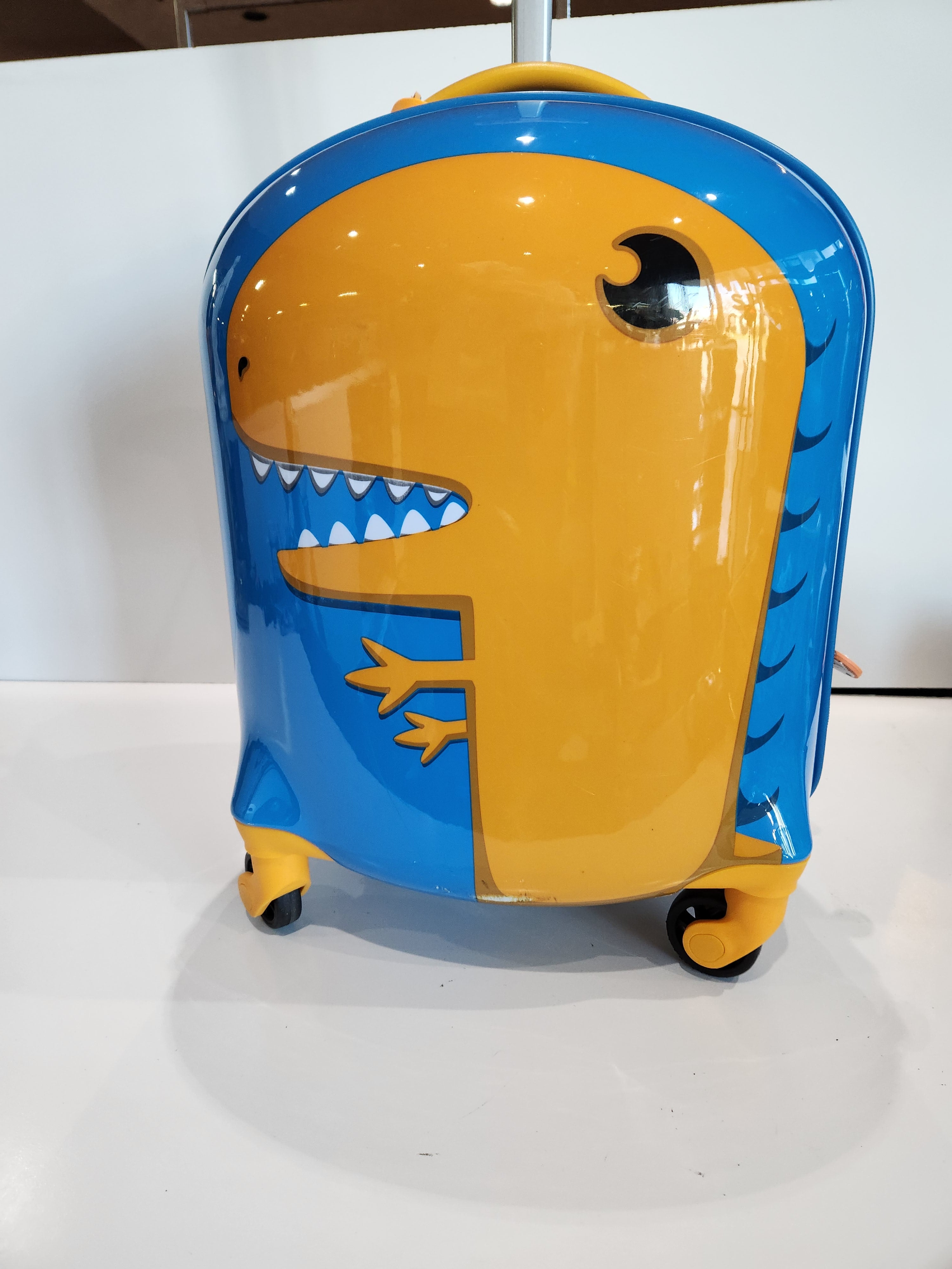 Rockland My First Luggage Kids Dinosaur T-Rex Rolling Carry On Suitcase Blue