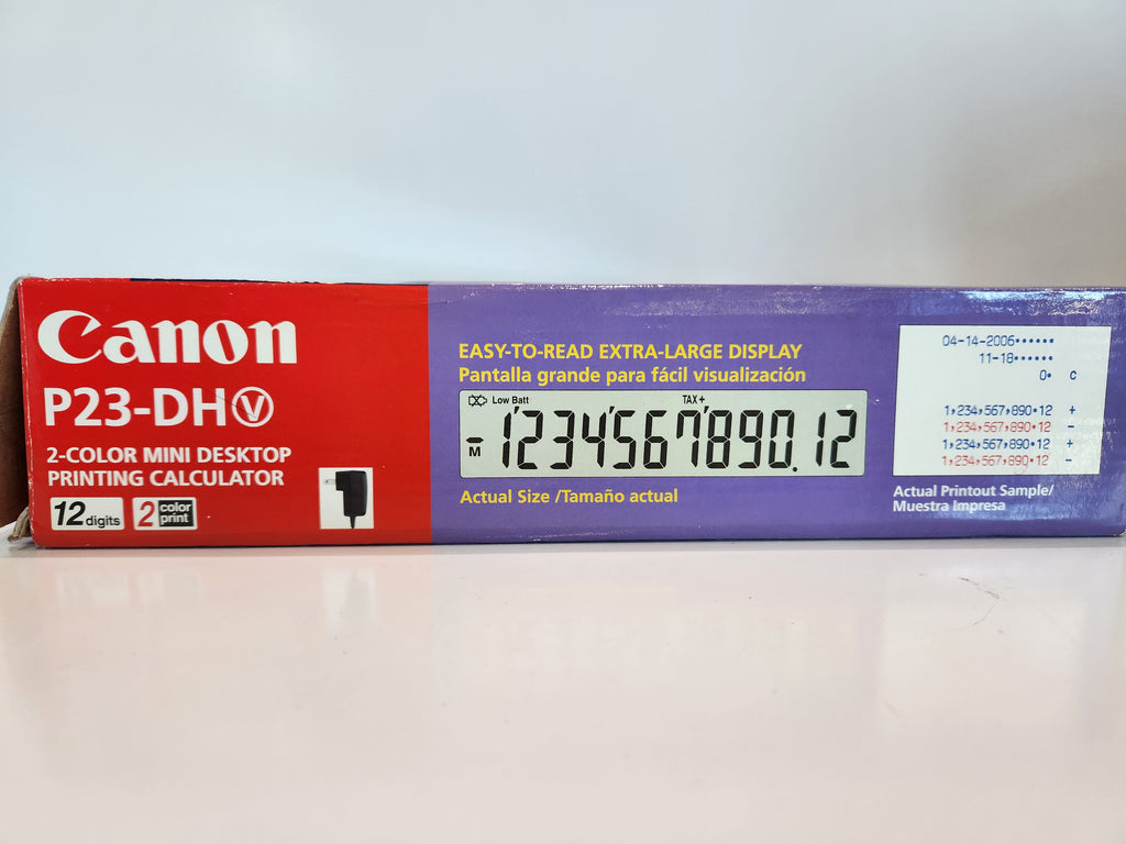 Canon P23-DH V 12-Digit 2-Color Mini Desktop Printing Calculator w/ AC Adapter