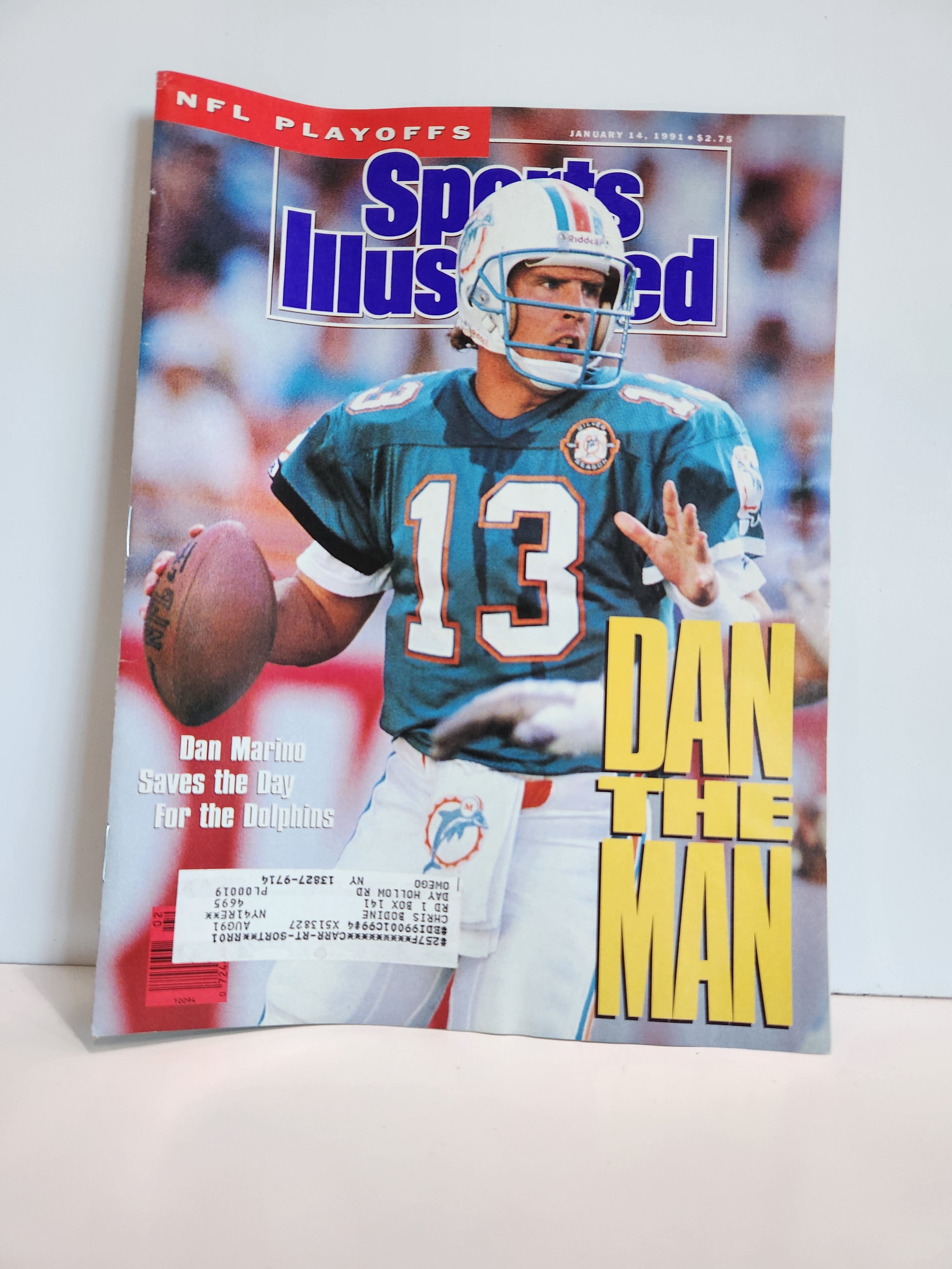 Vintage 1991 Sports Illustrated Dan Marino Miami Dolphins NFL Playoffs Cover