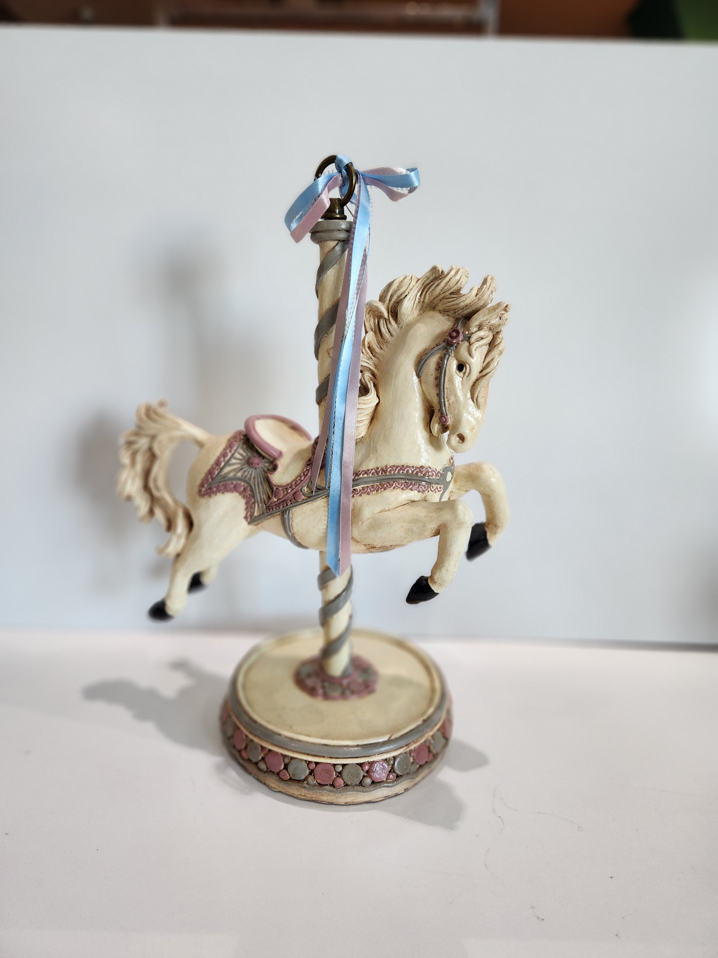 HTF Vintage Apsit Bros California Carousel Horse Figurine Handcrafted Pastel Decor
