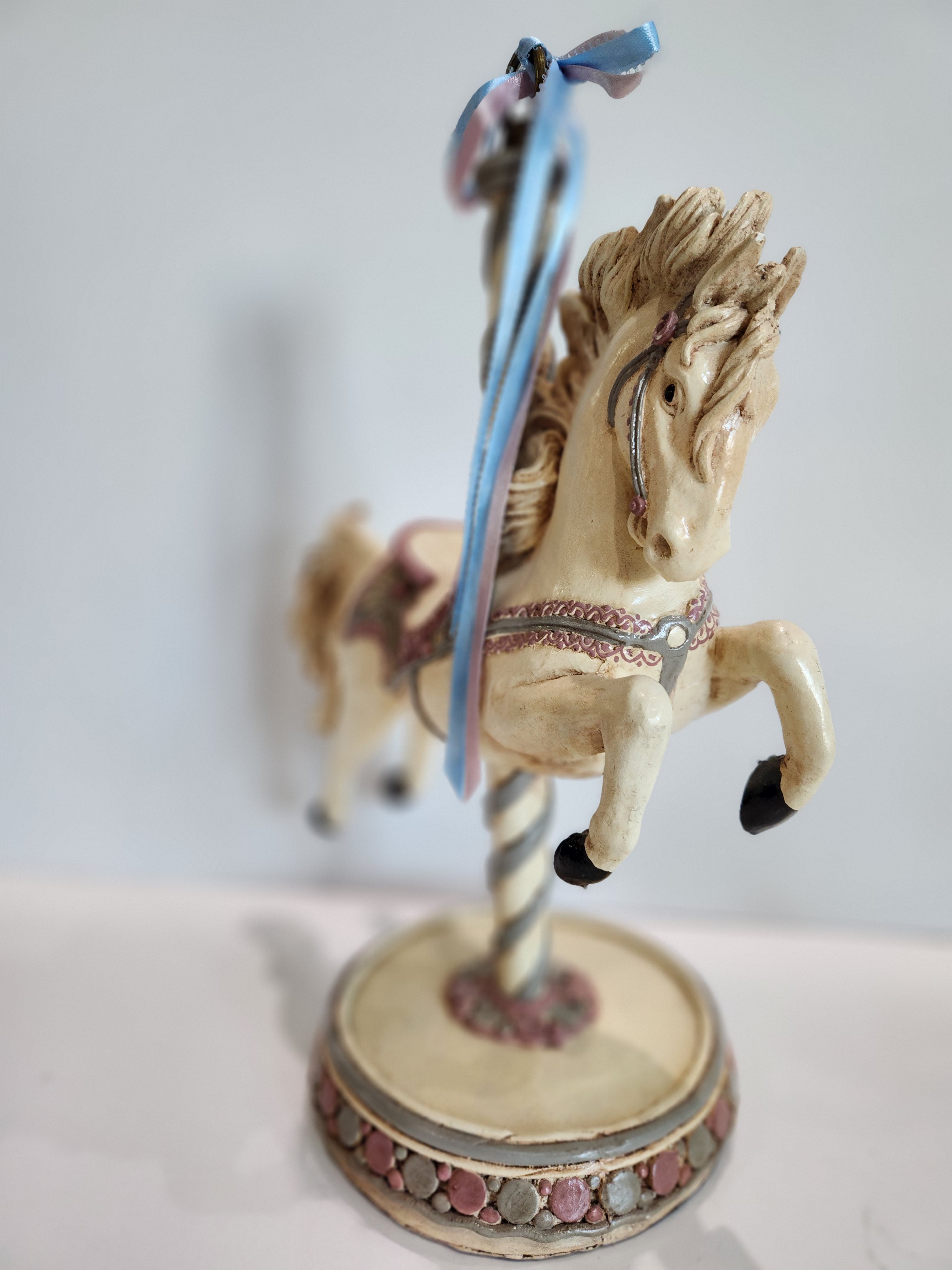 HTF Vintage Apsit Bros California Carousel Horse Figurine Handcrafted Pastel Decor