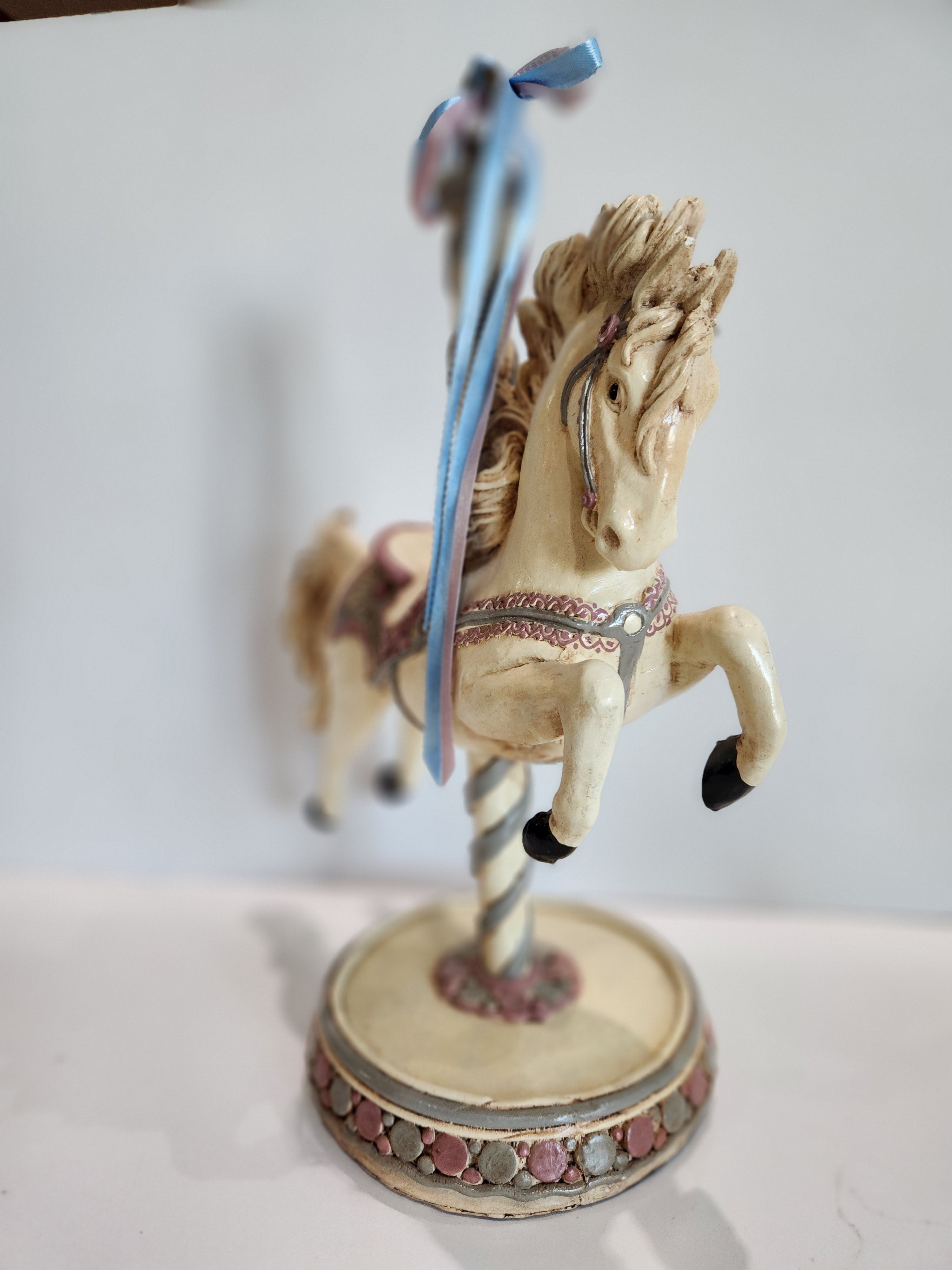 HTF Vintage Apsit Bros California Carousel Horse Figurine Handcrafted Pastel Decor