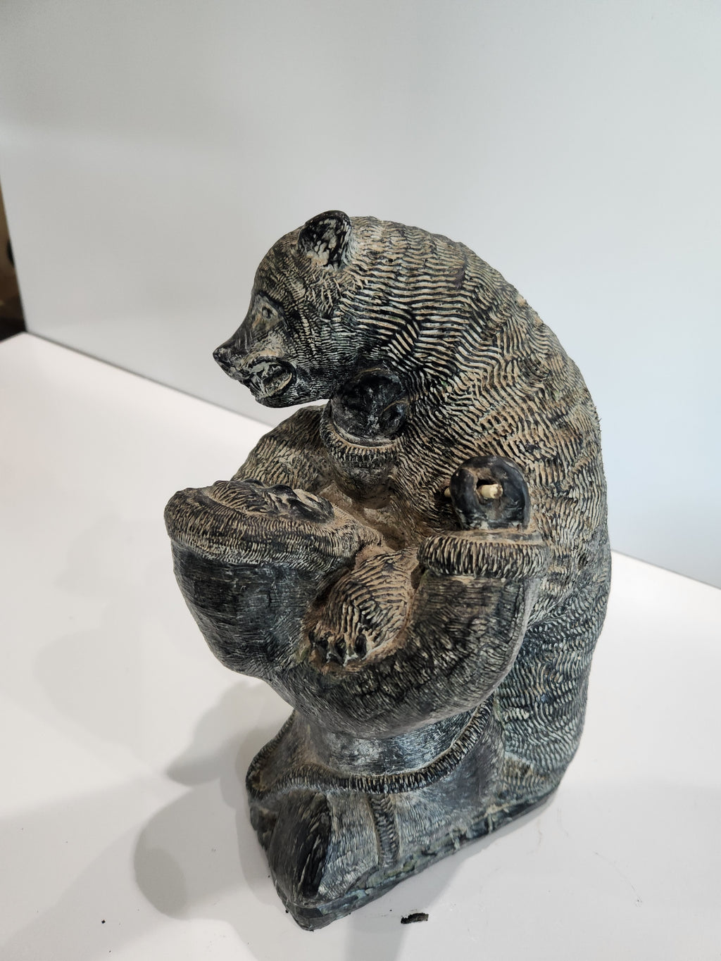 Vintage 12" Wolf Original Canada Bear Eskimo Inuit Sculpture Figurine