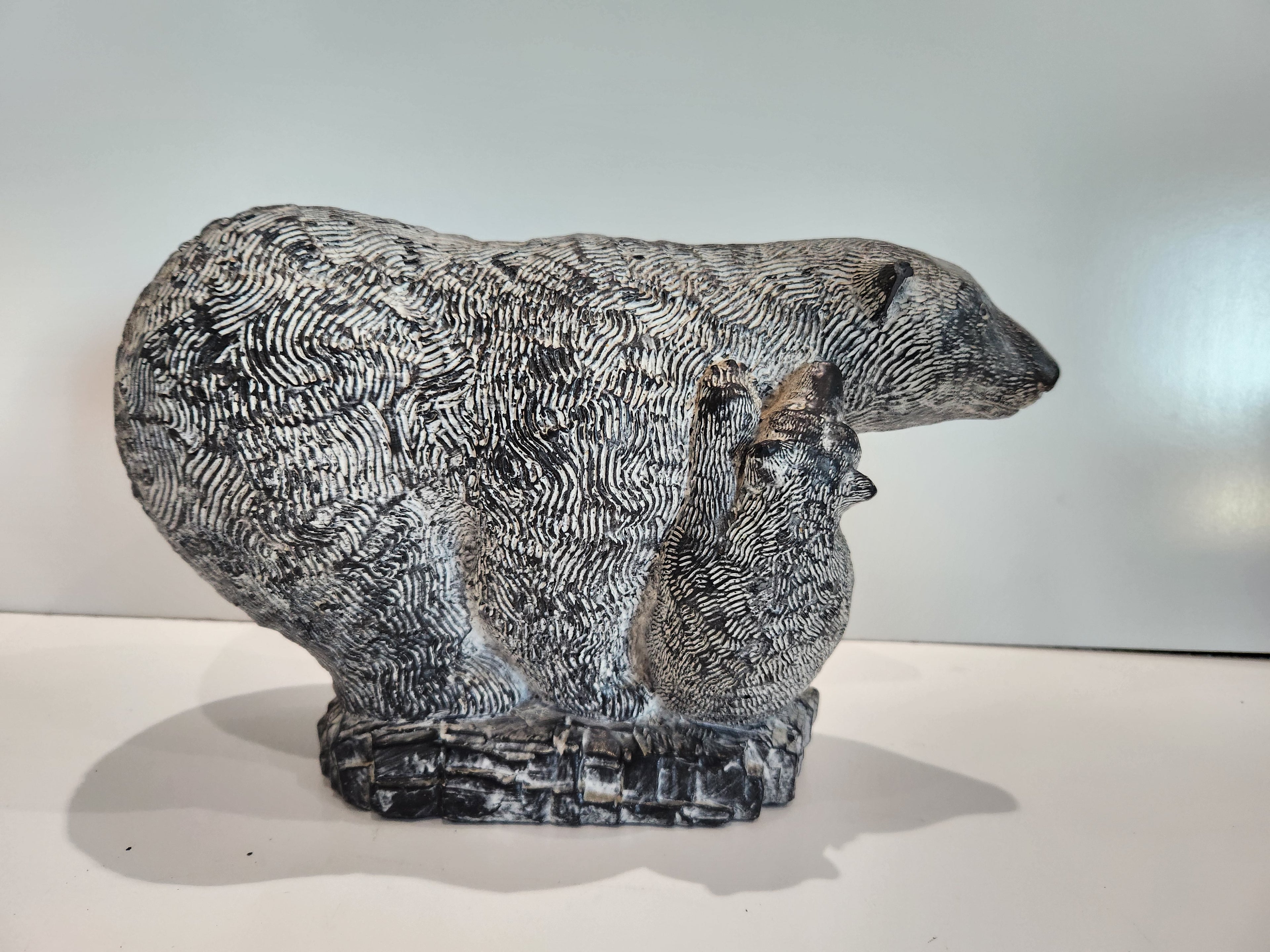 Vintage 12" Wolf Originals Canada Polar Bear Cub Sculpture Wildlife Decor Art