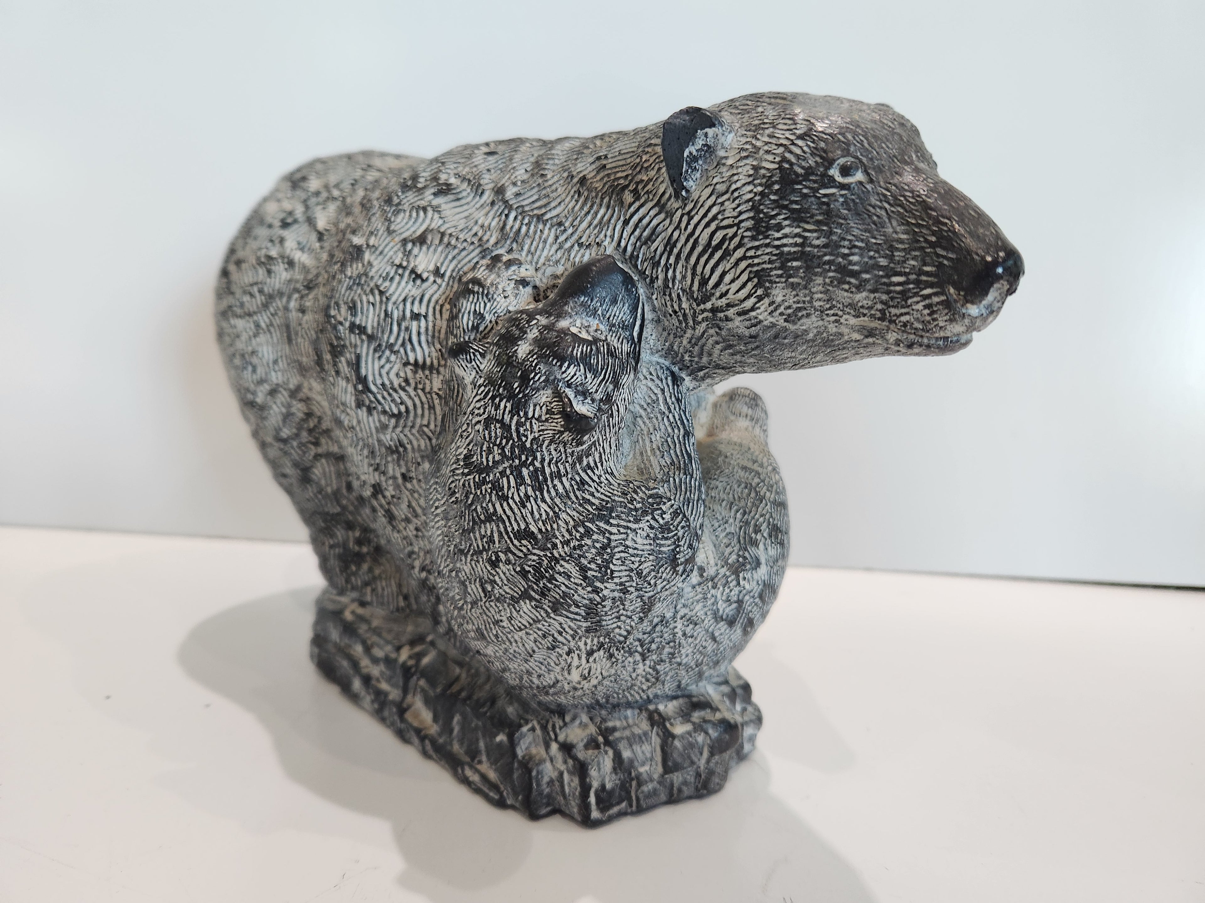 Vintage 12" Wolf Originals Canada Polar Bear Cub Sculpture Wildlife Decor Art