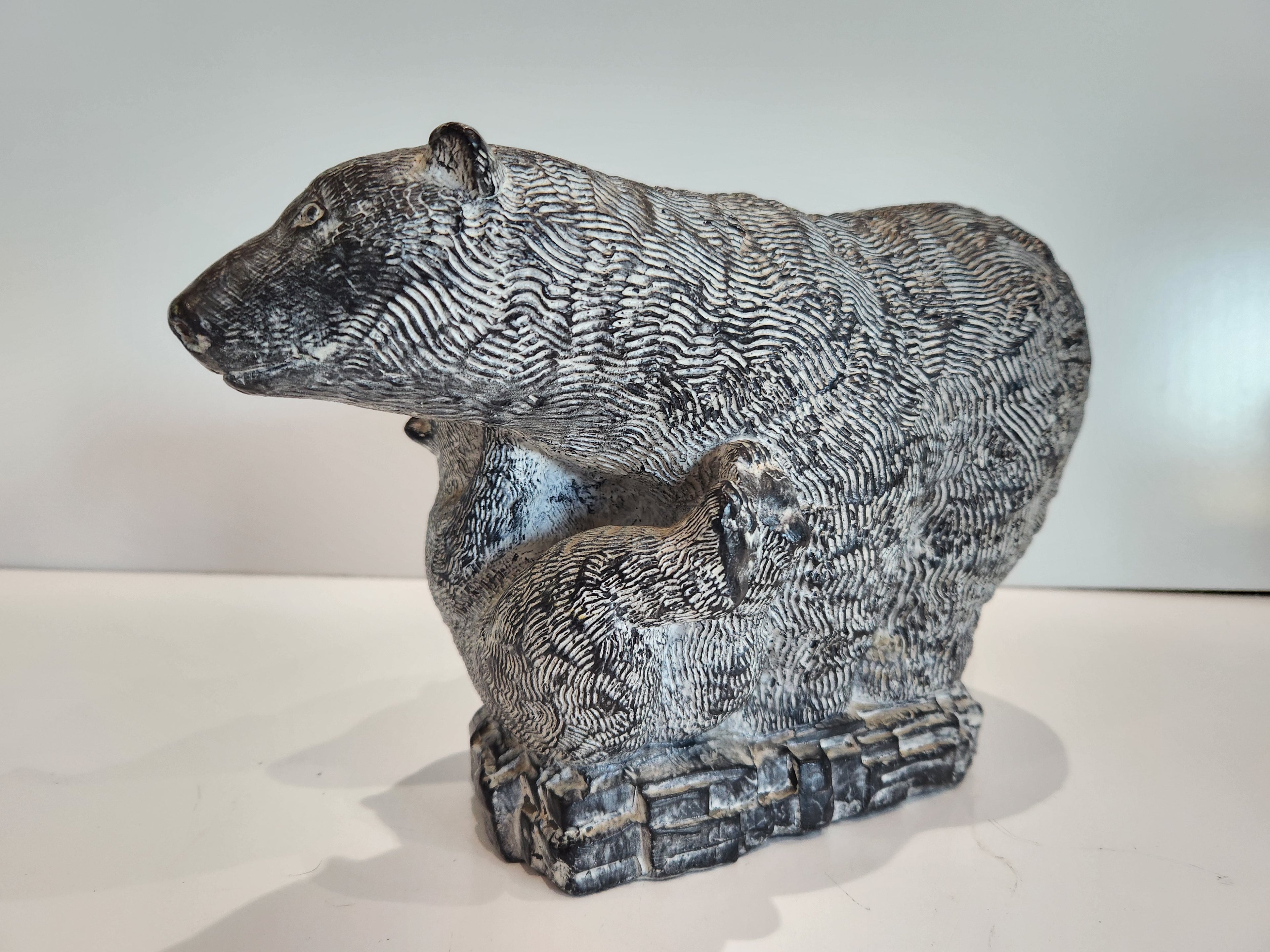 Vintage 12" Wolf Originals Canada Polar Bear Cub Sculpture Wildlife Decor Art