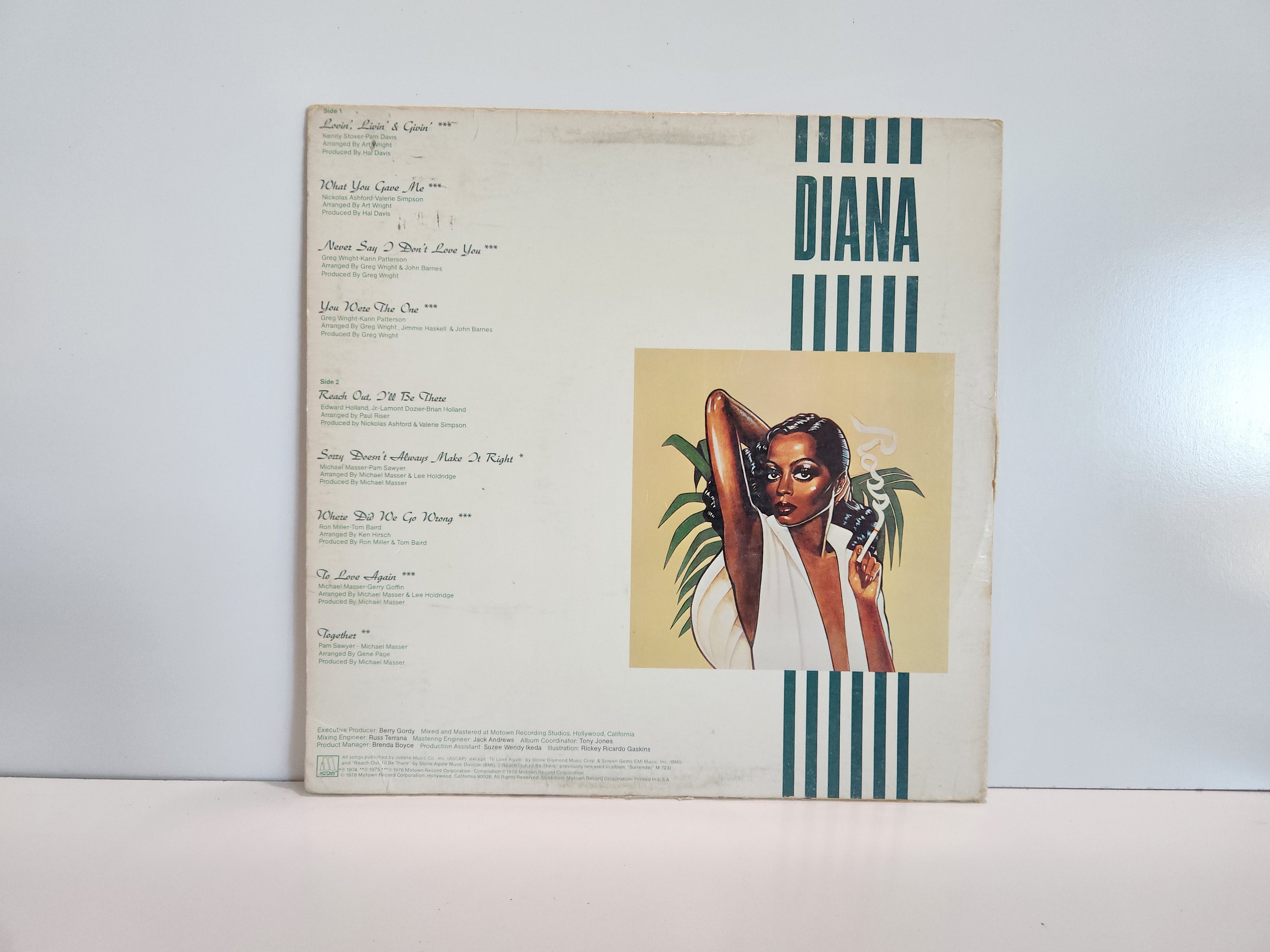 Vintage Diana Ross 1980 Motown Vinyl LP Record Album Pop Soul Classic