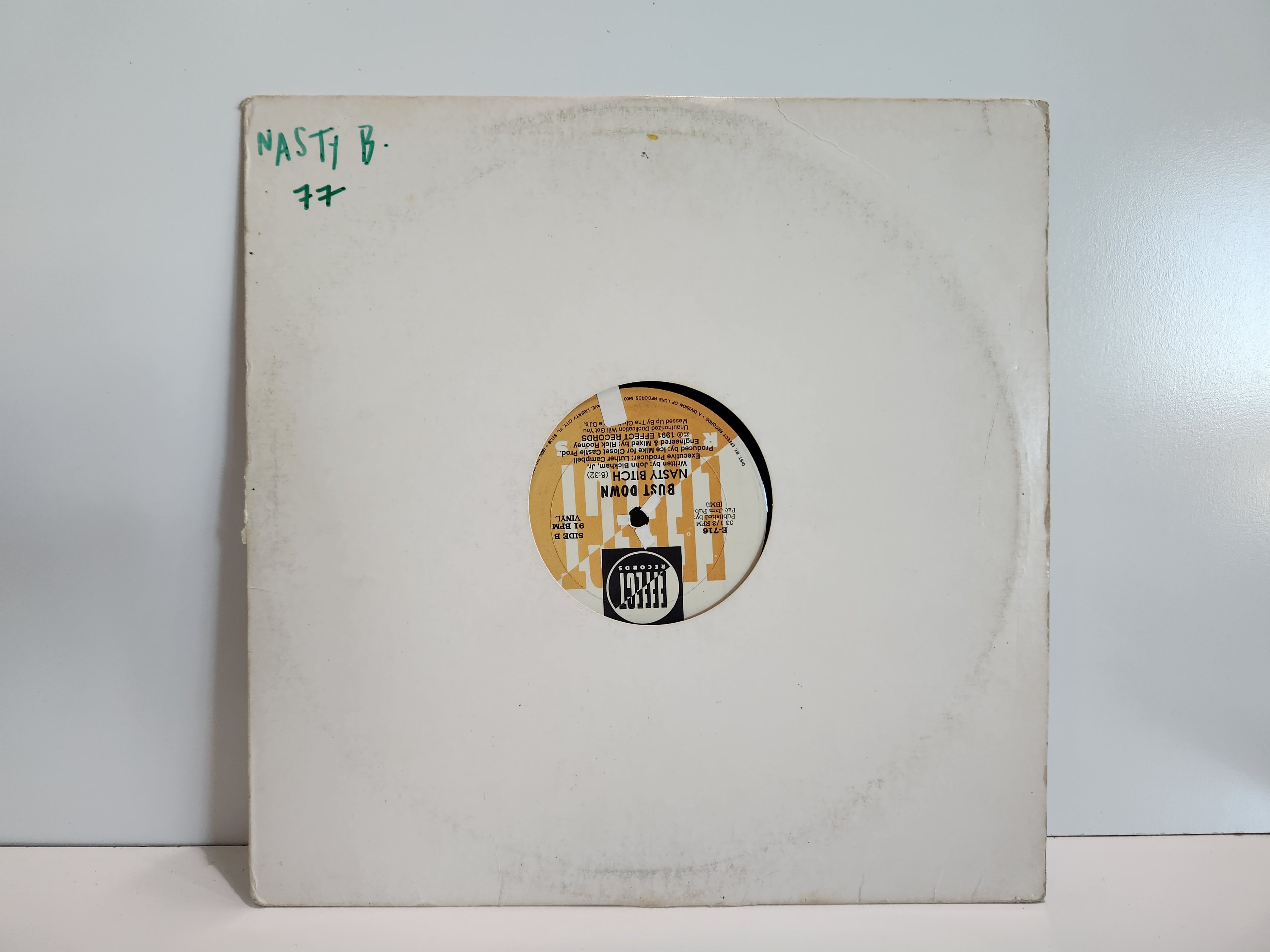 Vintage 1991 Bust Down Nasty Bitch Effect Records 12" Vinyl Single Rap