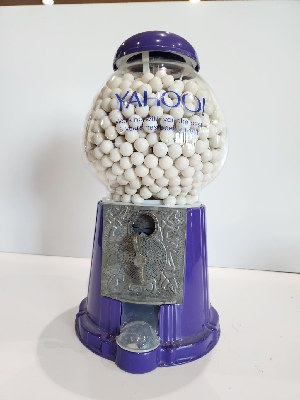 Vintage Yahoo Gumball Machine Purple Candy Dispenser Promotional Display