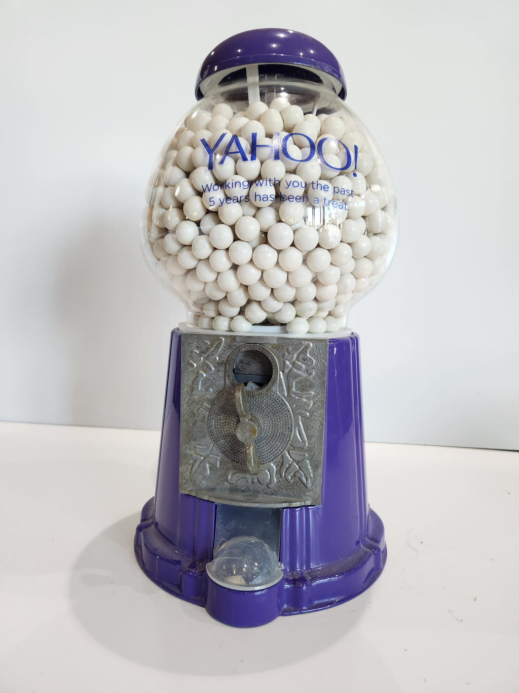 Vintage Yahoo Gumball Machine Purple Candy Dispenser Promotional Display