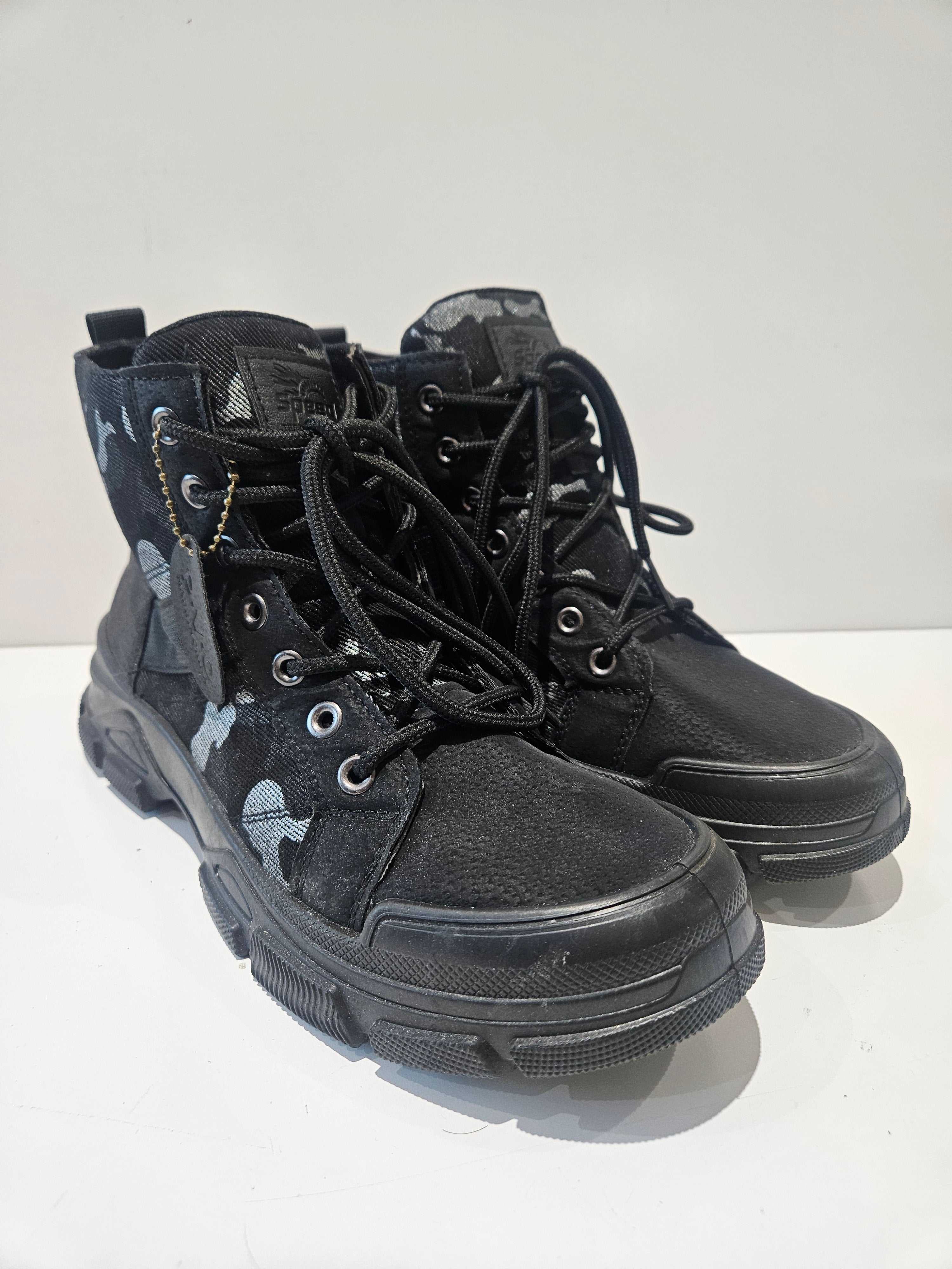 Speed Black Camo Tactical High Top Boots Mens Size 9.5 10 Streetwear Shoes