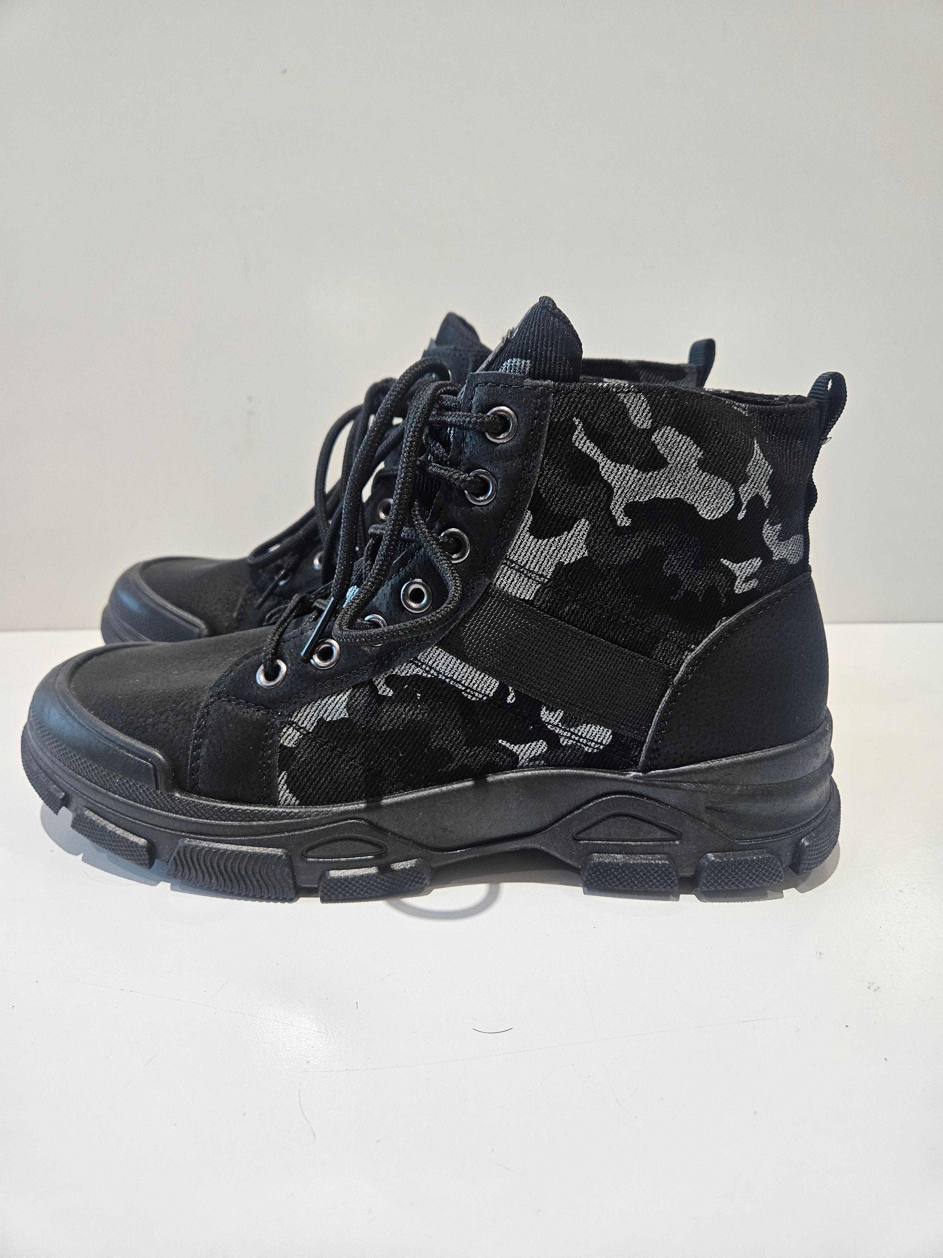 Speed Black Camo Tactical High Top Boots Mens Size 9.5 10 Streetwear Shoes