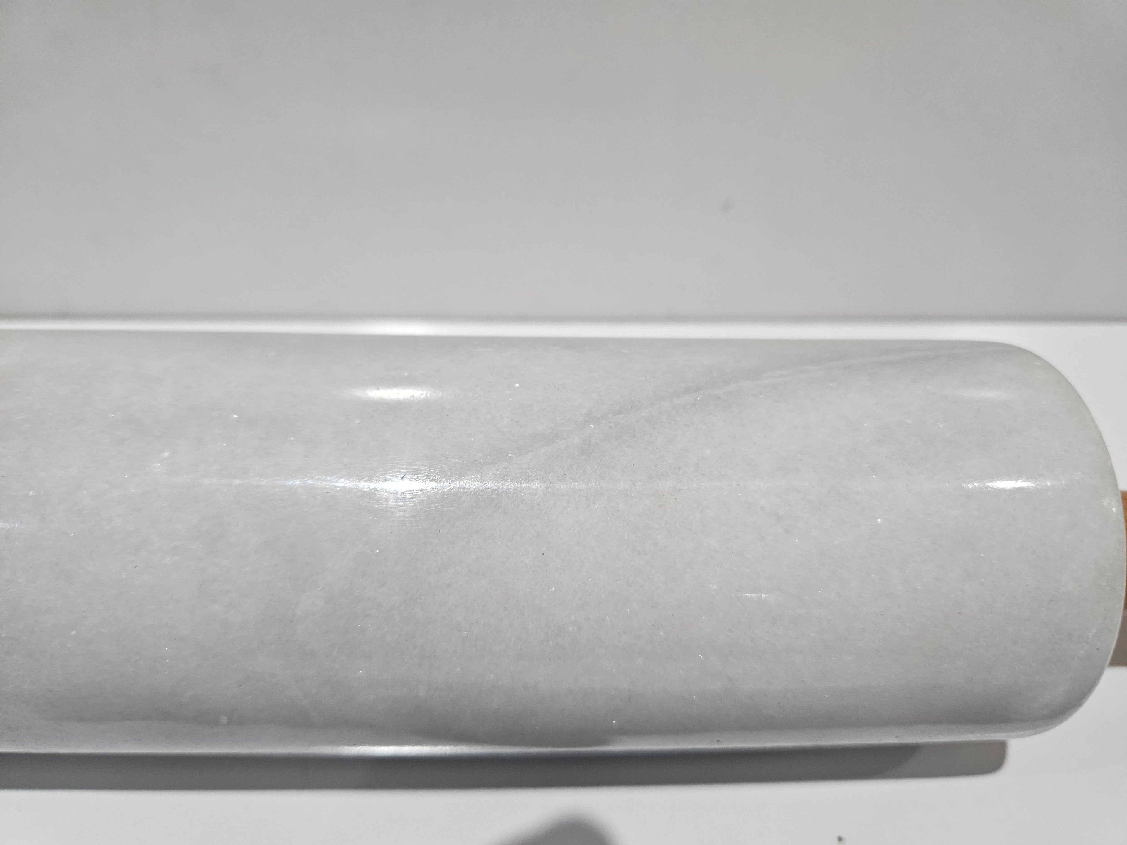 Vintage White Marble Rolling Pin Wooden Handles Bakery Kitchen Baking Tool