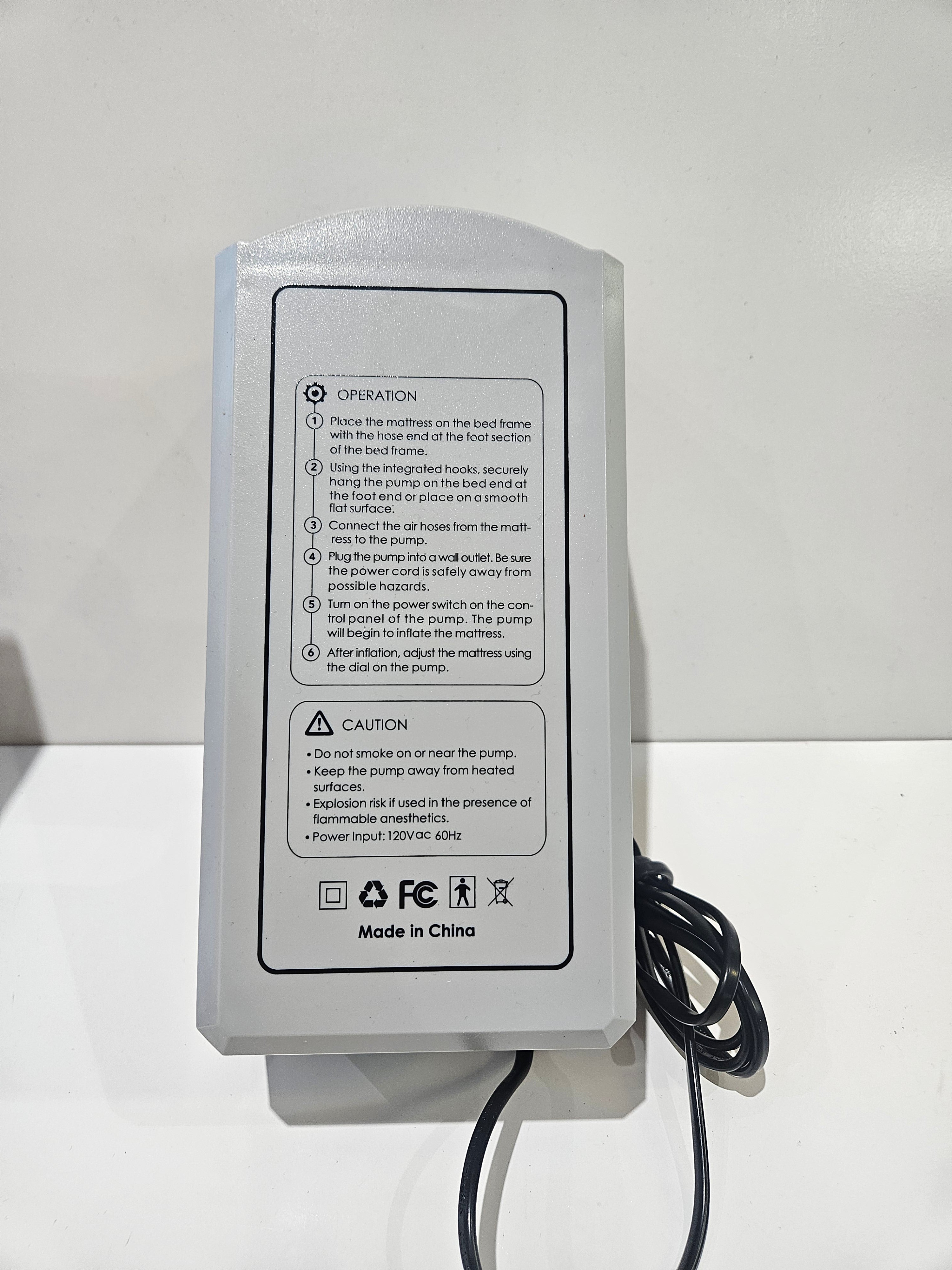 Medical Air Mattress Pump Control Unit Adjustable Pressure Alternating Pad