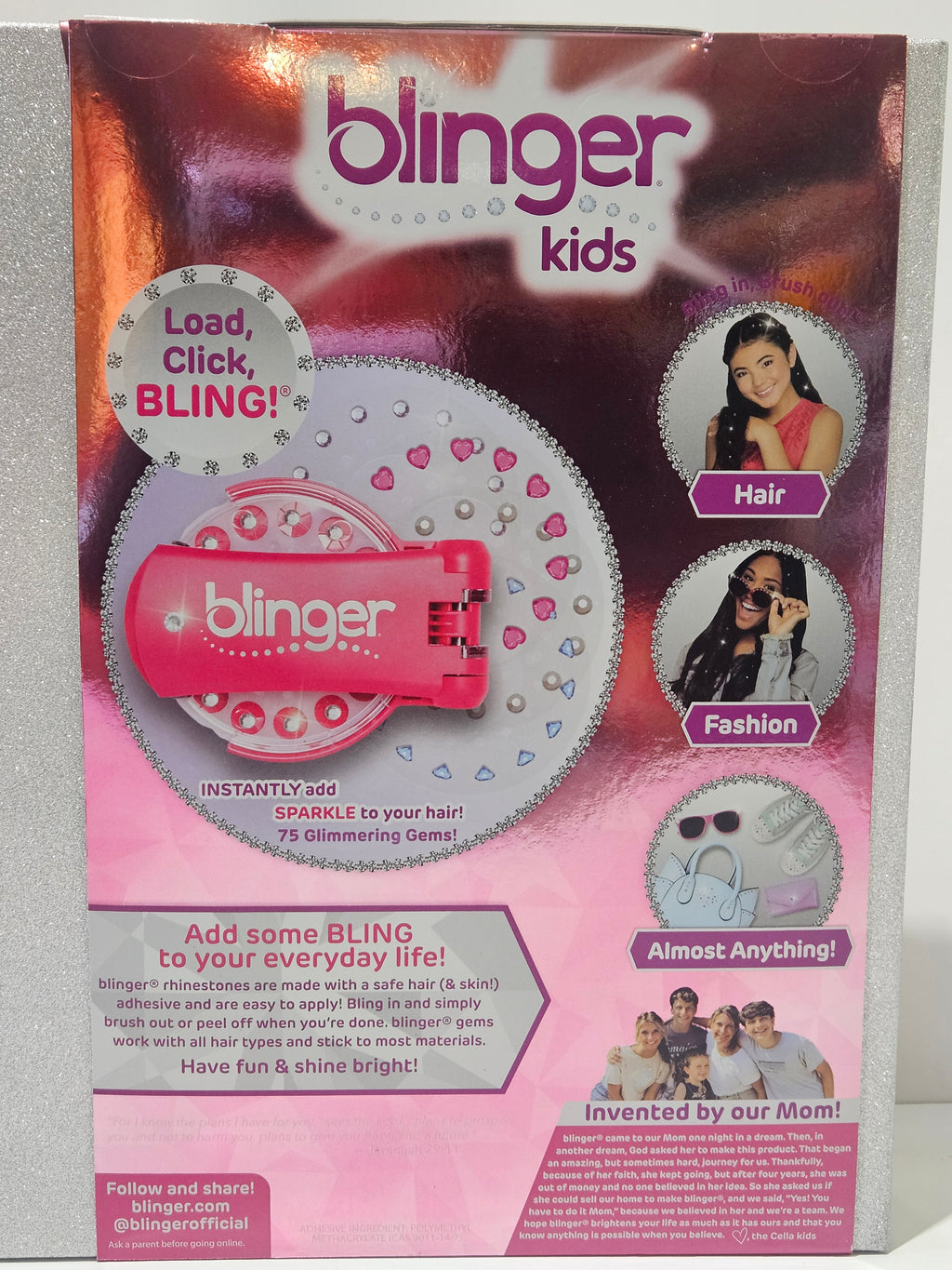 Blinger Kids Dreams Diamond Collection Hair Gem Styling Tool 75 Adhesive Gems