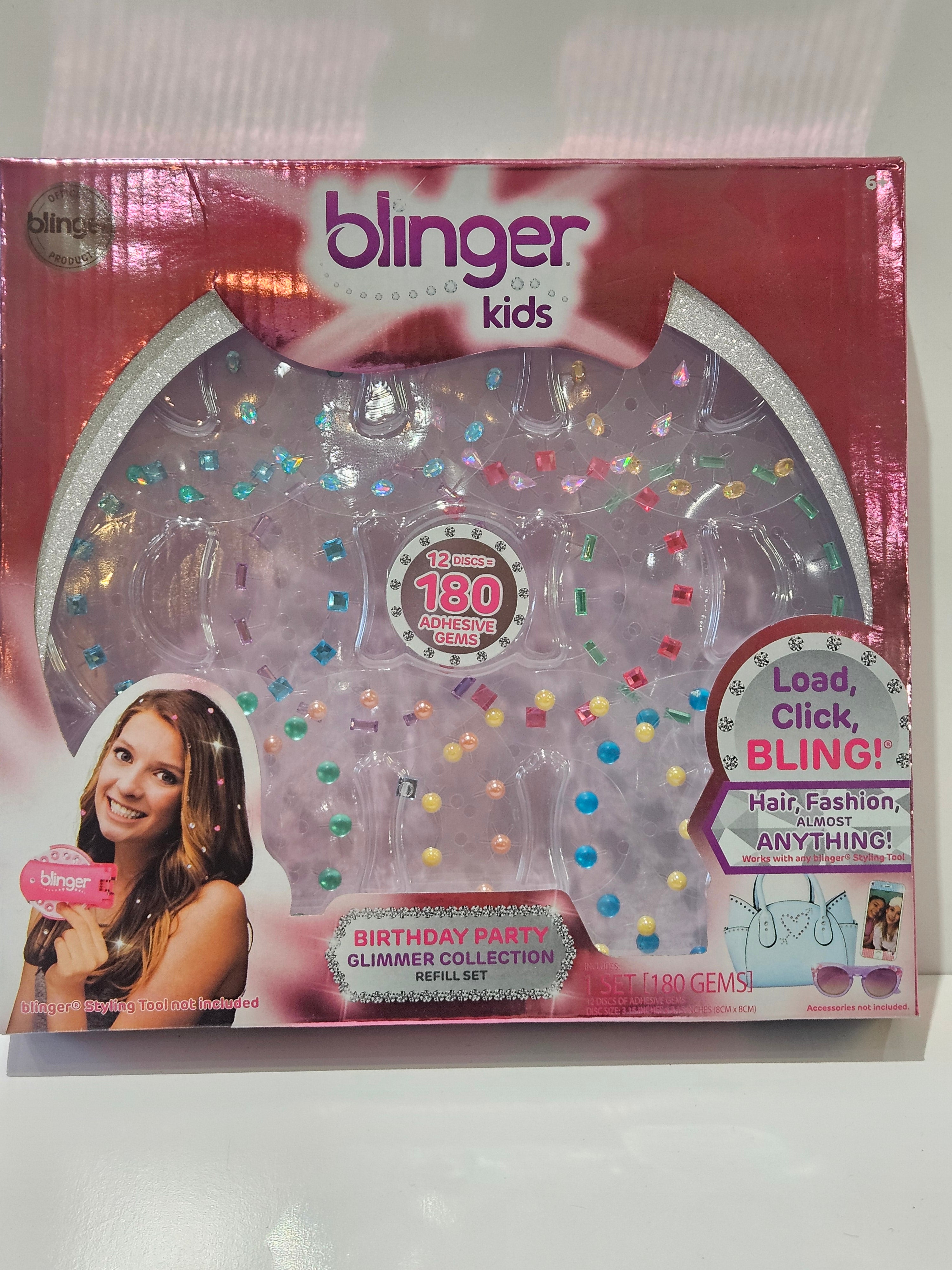 Blinger Kids Birthday Party Glimmer Collection Refill Set 180 Adhesive Gems
