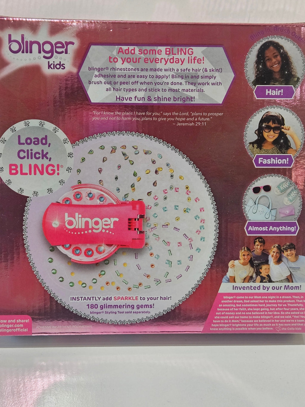 Blinger Kids Birthday Party Glimmer Collection Refill Set 180 Adhesive Gems