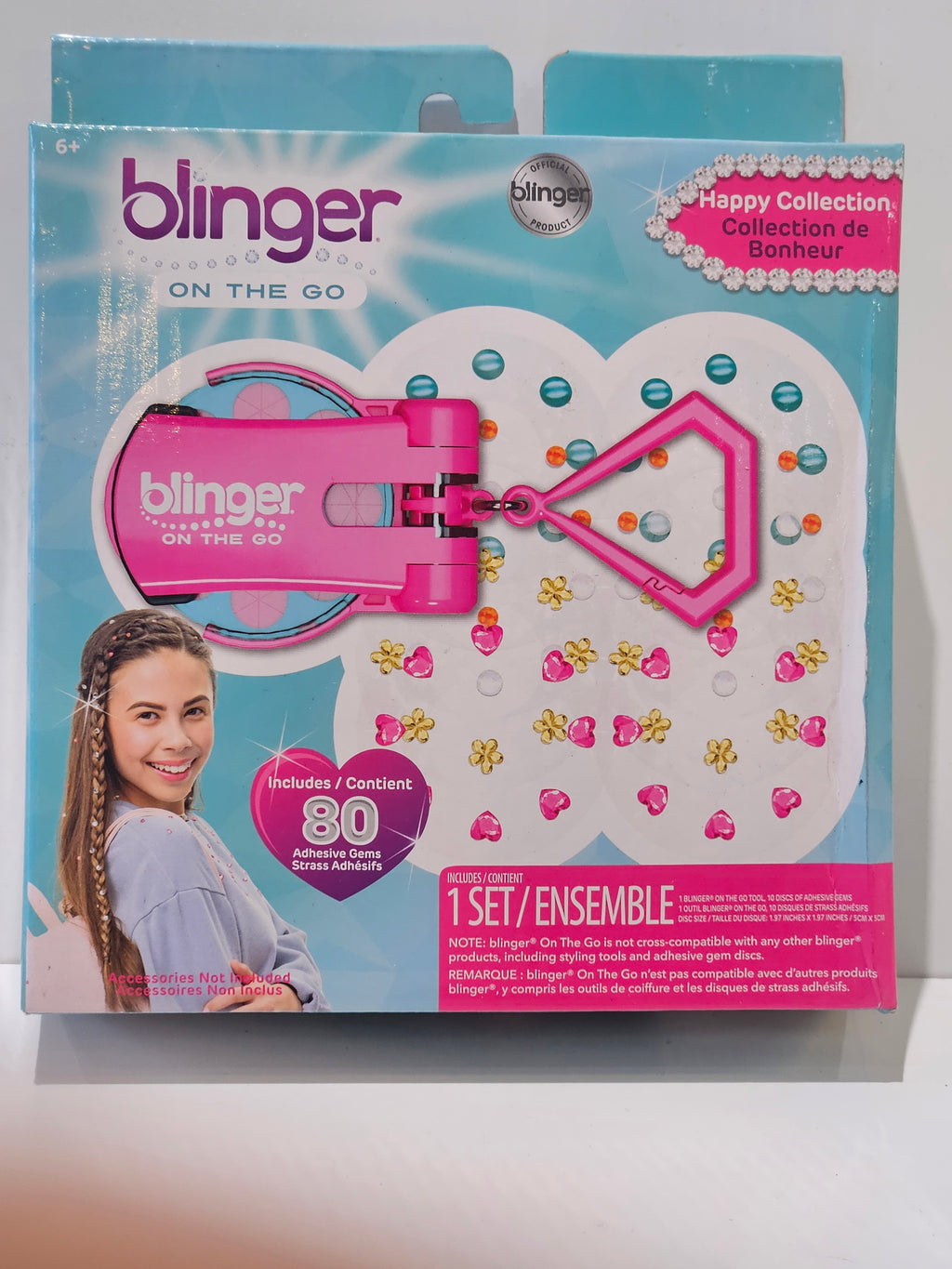 Blinger On The Go Happy Collection Hair Gem Styling Kit 80 Adhesive Gems