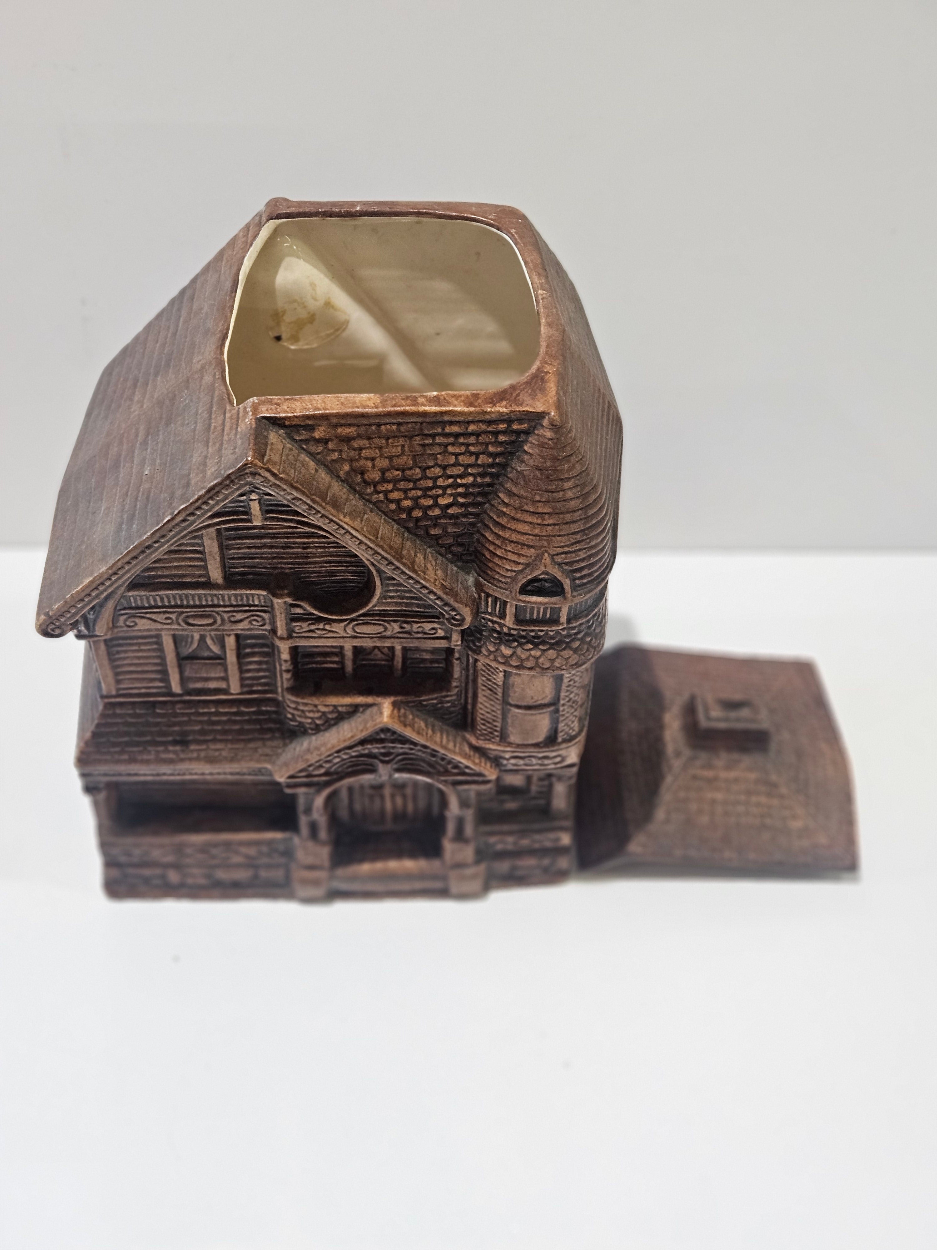 Handmade Vintage Treasure Craft Victorian House Cookie jar or Base. Original Sticker. 1970’s.