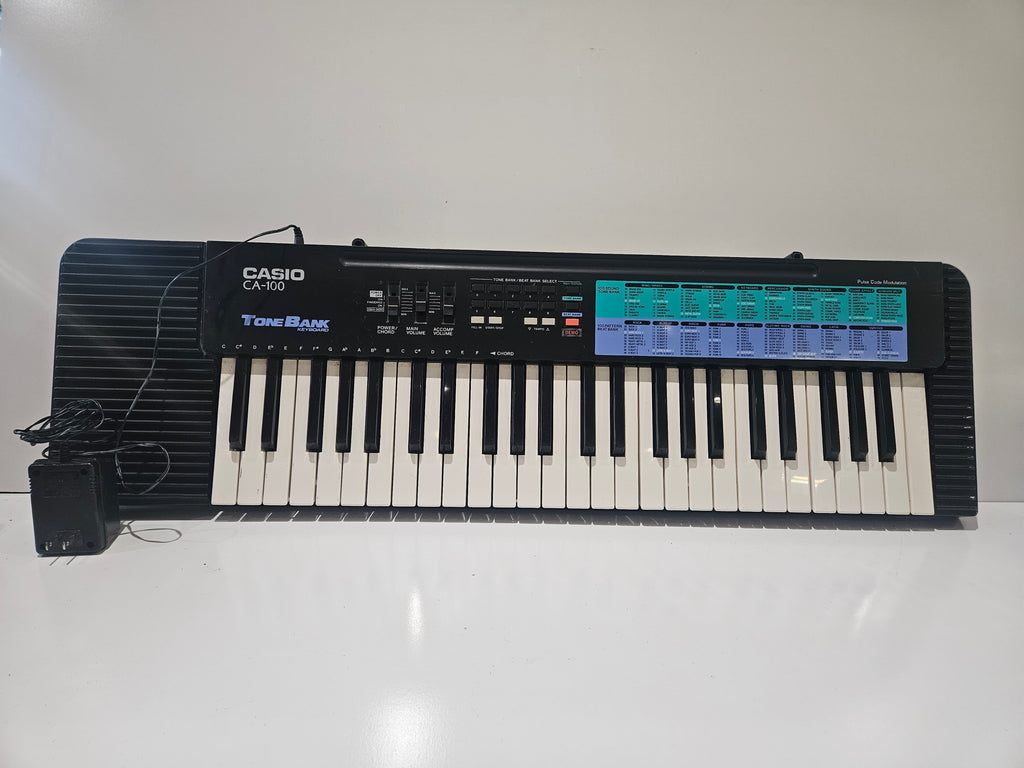 Vintage Casio CA-100 Tone Bank Keyboard Electronic Synthesizer W Power Adapter