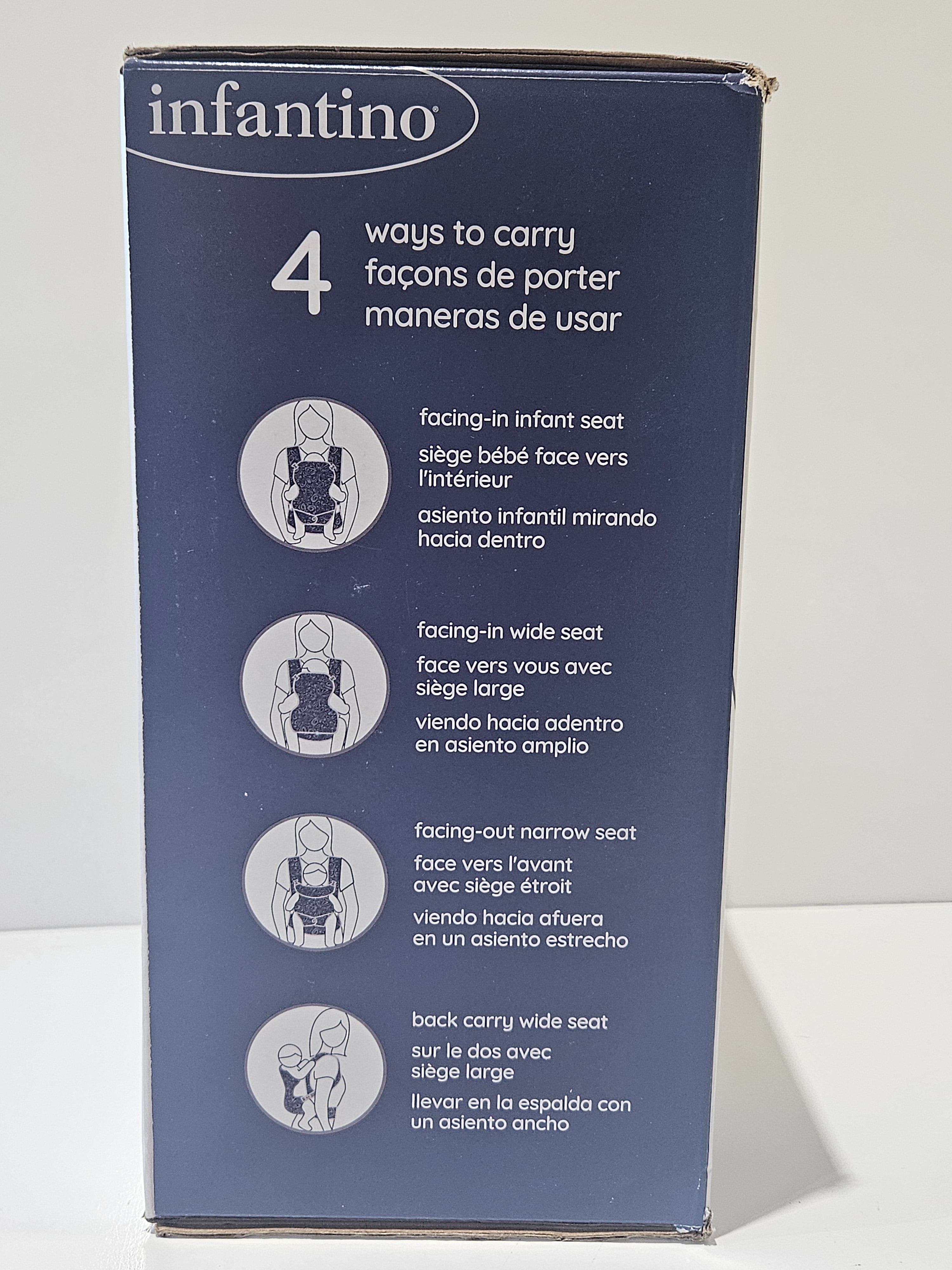 Infantino Flip 4-In-1 Convertible Baby Carrier Ergonomic 8-32 Lbs Blue