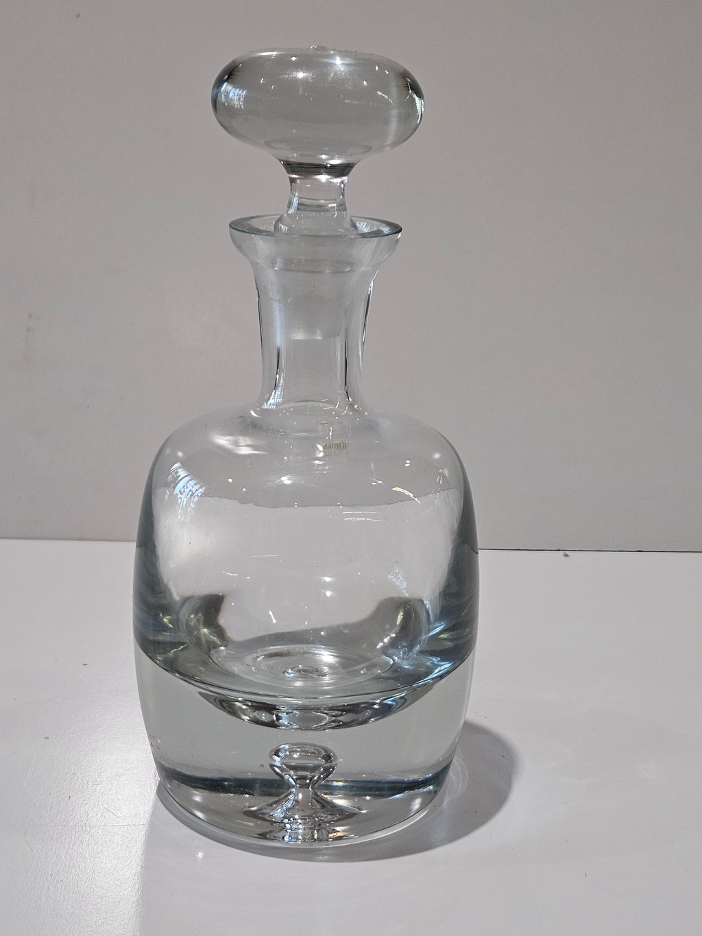 Vintage Krosno Poland Hand Blown Crystal Glass Decanter Whiskey Barware Vessel
