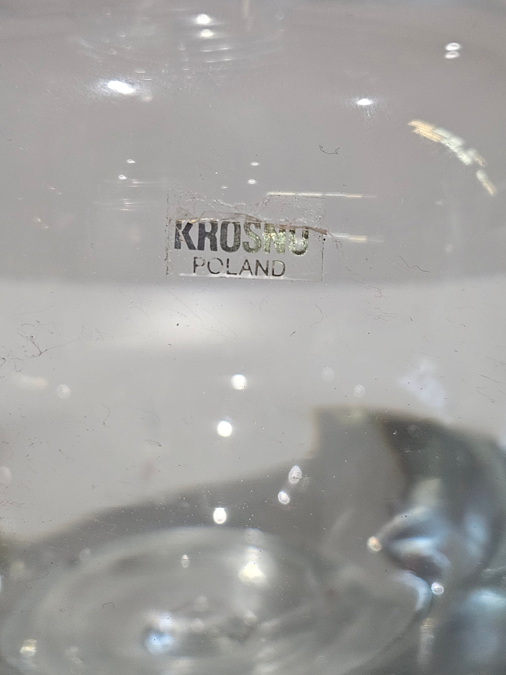 Vintage Krosno Poland Hand Blown Crystal Glass Decanter Whiskey Barware Vessel